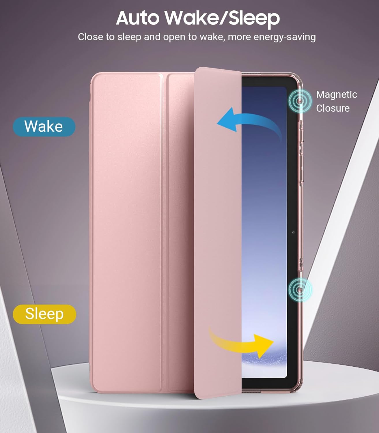 Timovo Cover per Samsung Galaxy Tab A9+ Plus 11" 2023, Oro Rosa - immagine 6