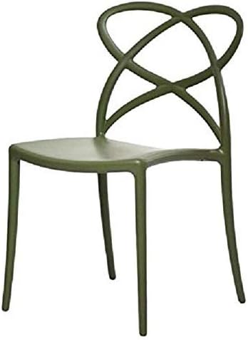 KONTE.DESIGN Set di 2 sedie LONG ISLAND in polipropilene, Verde, 46x49x81 cm