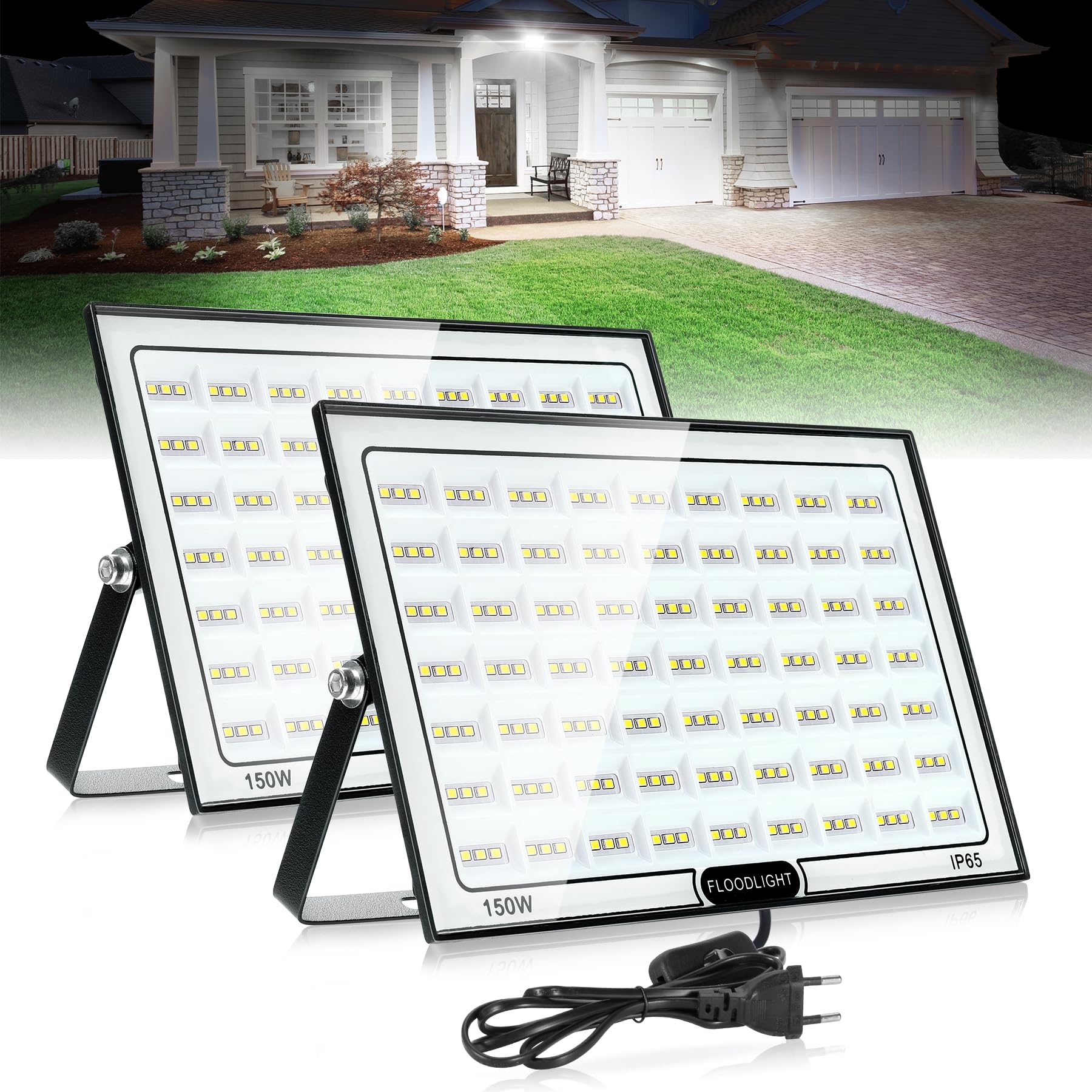 Vayalt Faretto LED da Esterno 150W, 2 Pezzi