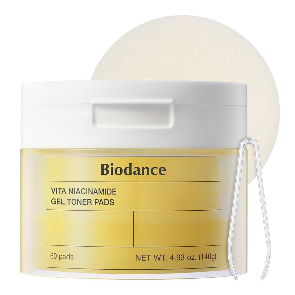 Biodance Vita Niacinamide Gel Toner Pads, Dischetti Tonico Illuminanti con Vitamina C, Correttore Macchie e Uniformante, Skincare Coreana K-Beauty | 60 Pezzi