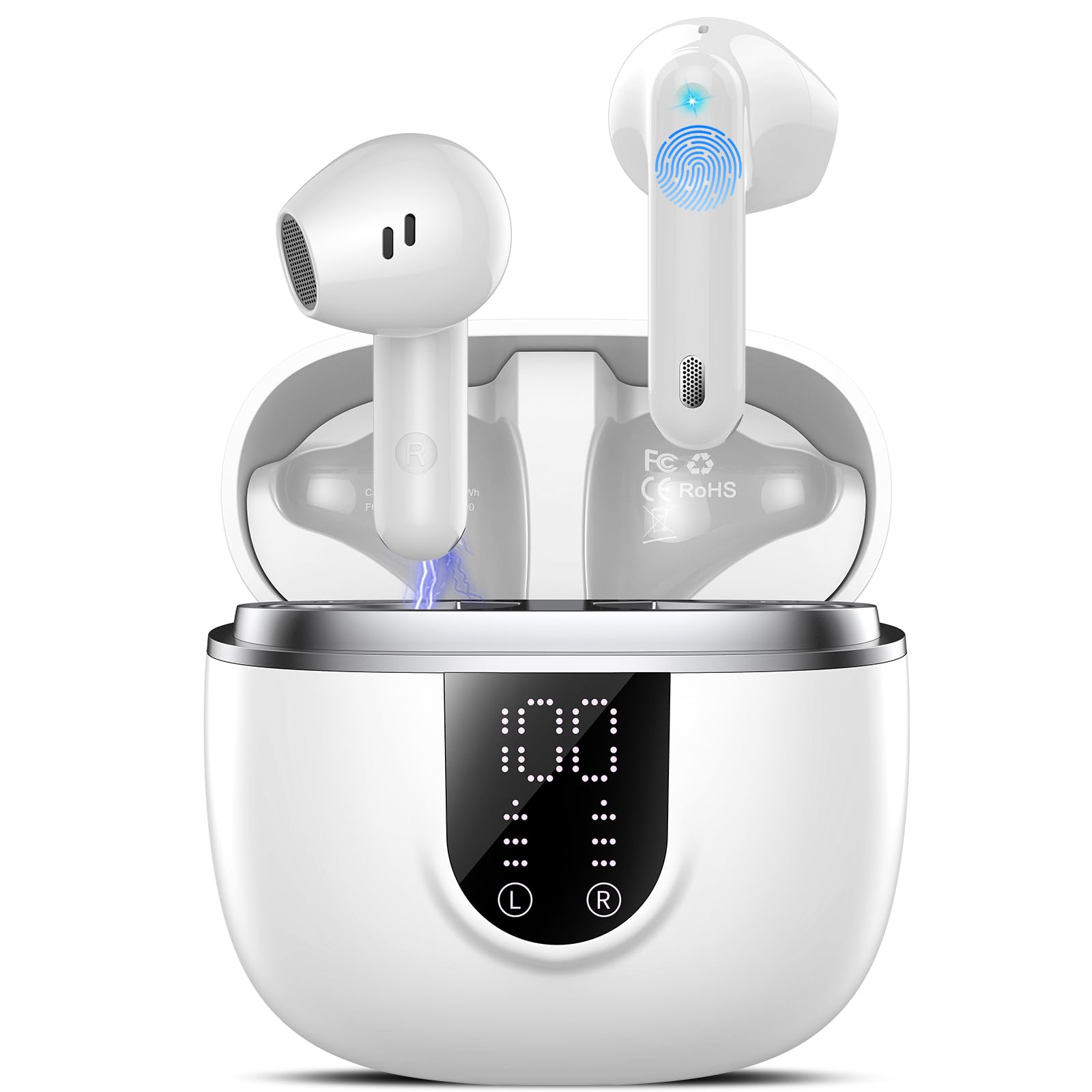 Jesebang Cuffie Bluetooth 5.4 HiFi Stereo, Bianco