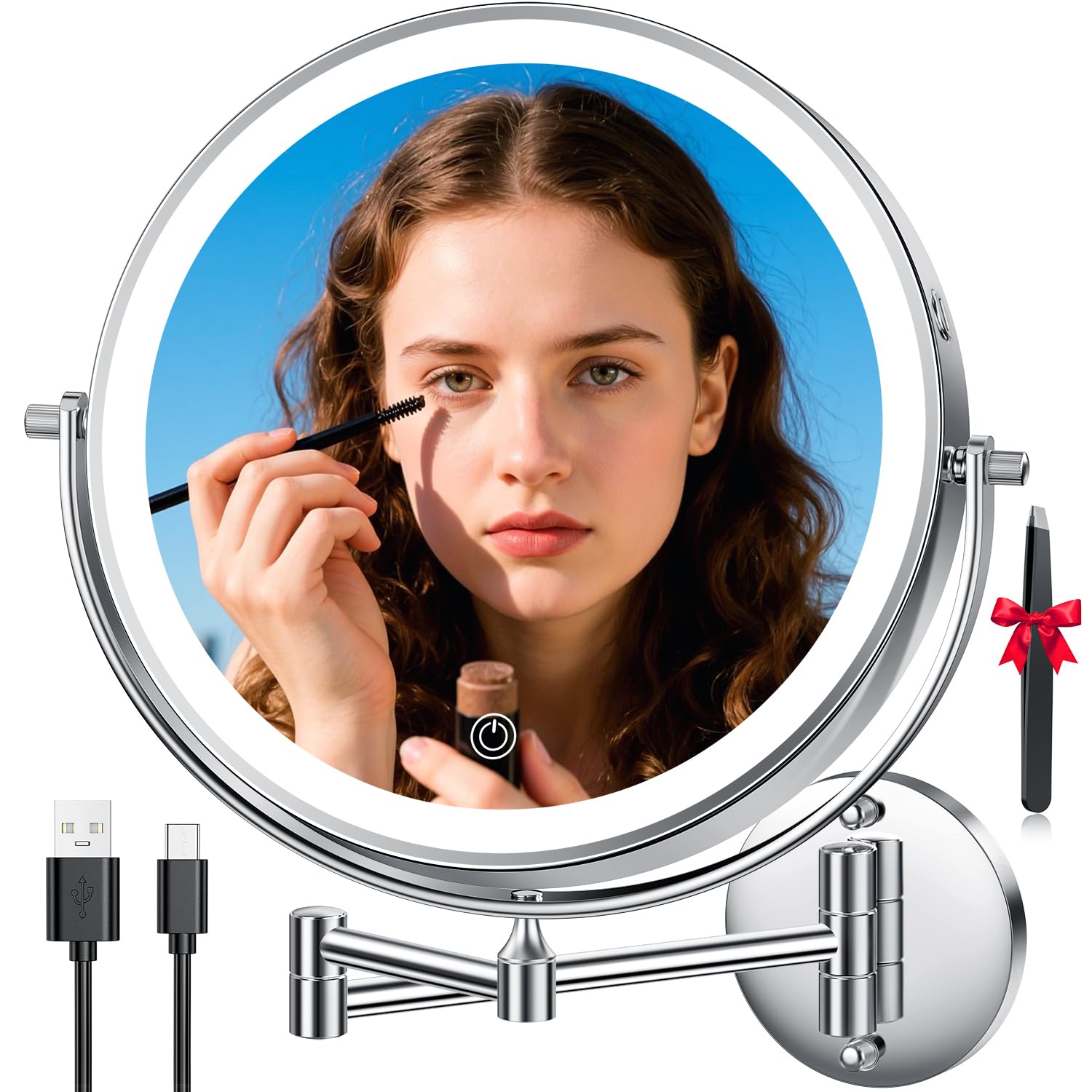 Auxmir Specchio Trucco 10" con Ingrandimento 30X/1X