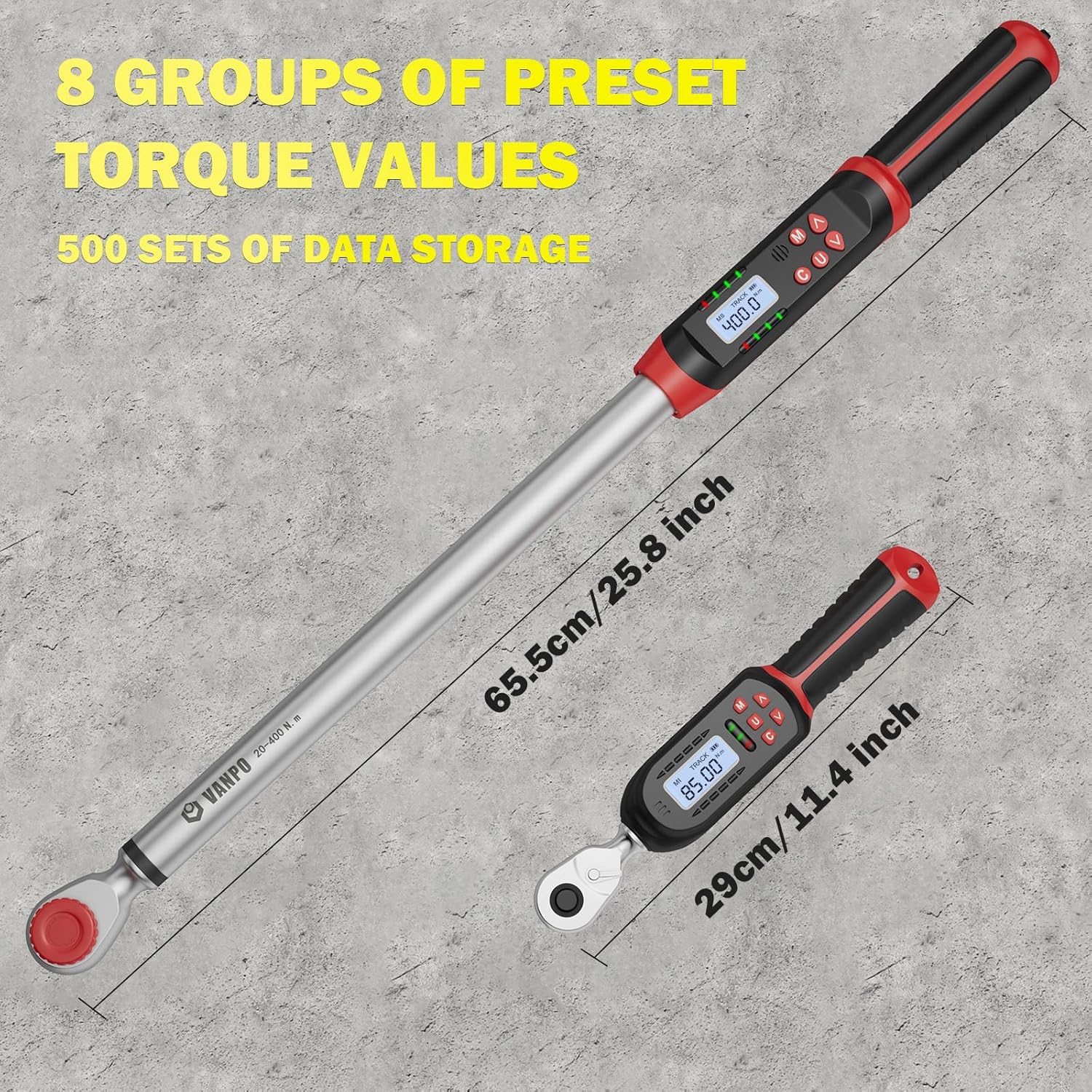 Vanpo Chiave Dinamometrica Digitale 3/8" & 1/2" - immagine 2