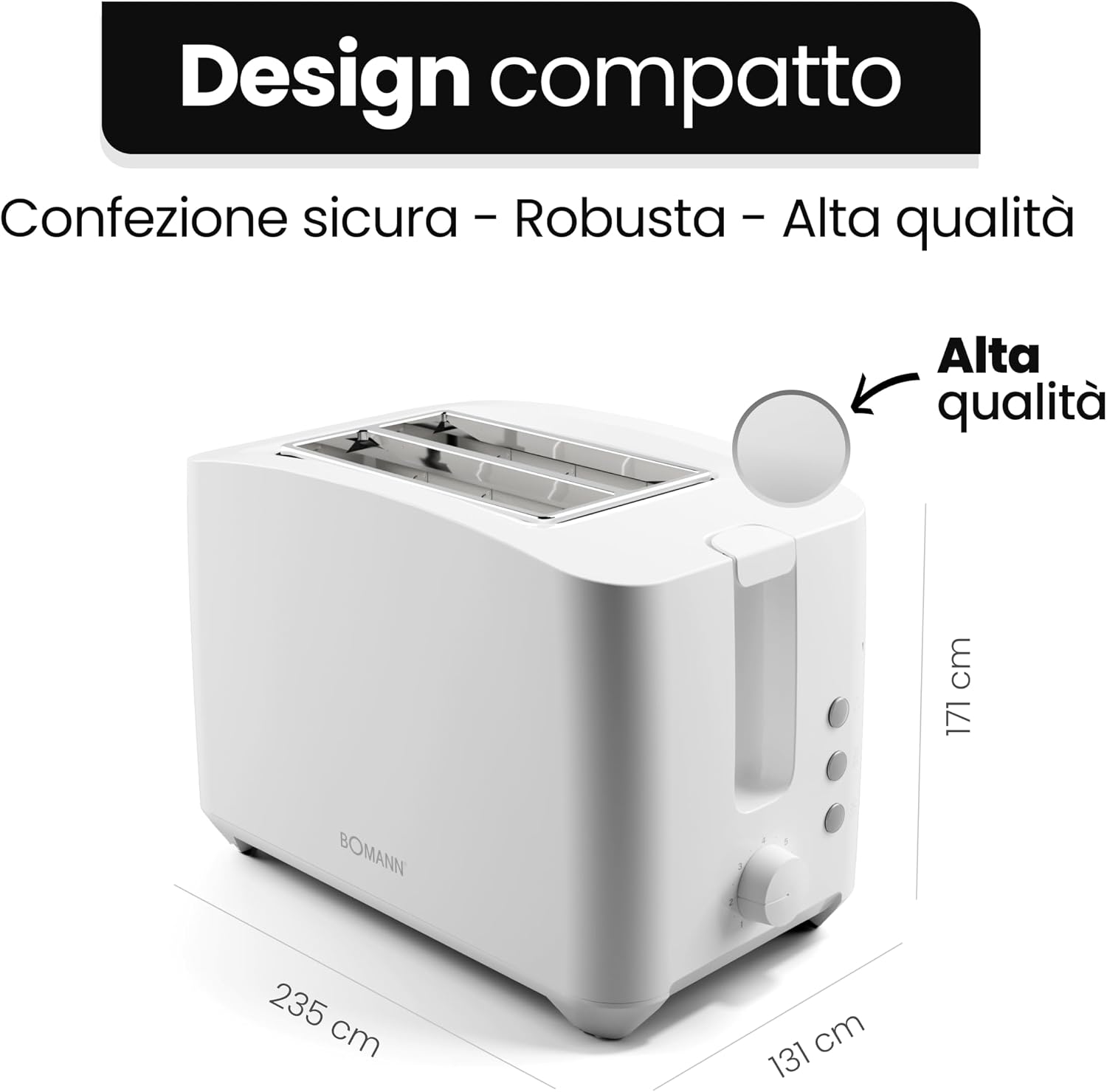 Bomann® Toaster 2 Toast Slots, Toaster with Bun Attachment, Toaster 2 ...
