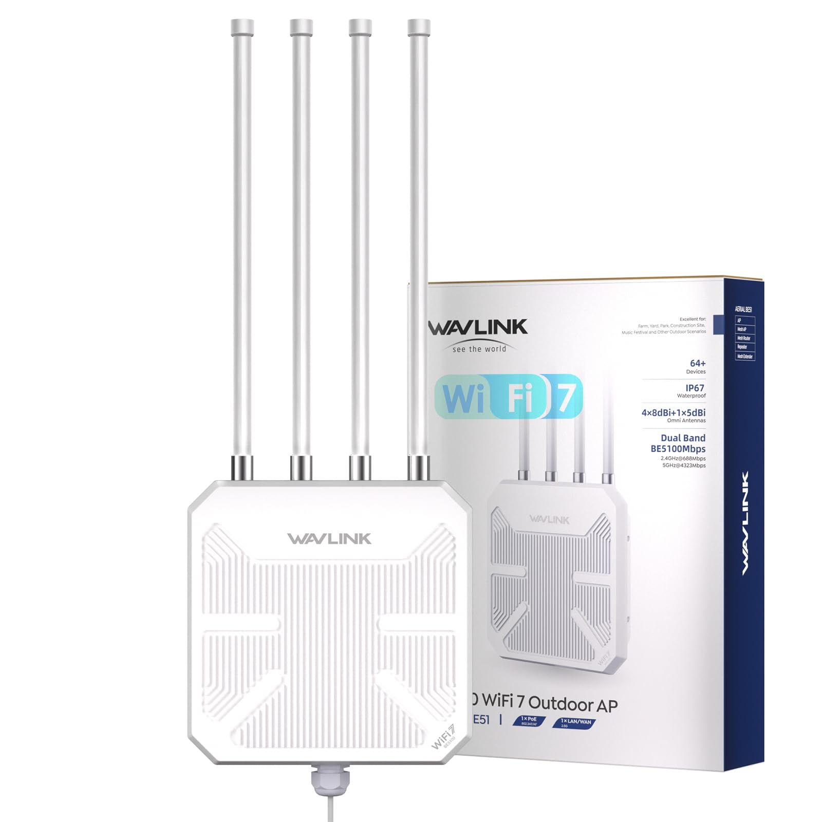 Router WiFi 7 Wavlink Esterno BE5100 Mesh IP67