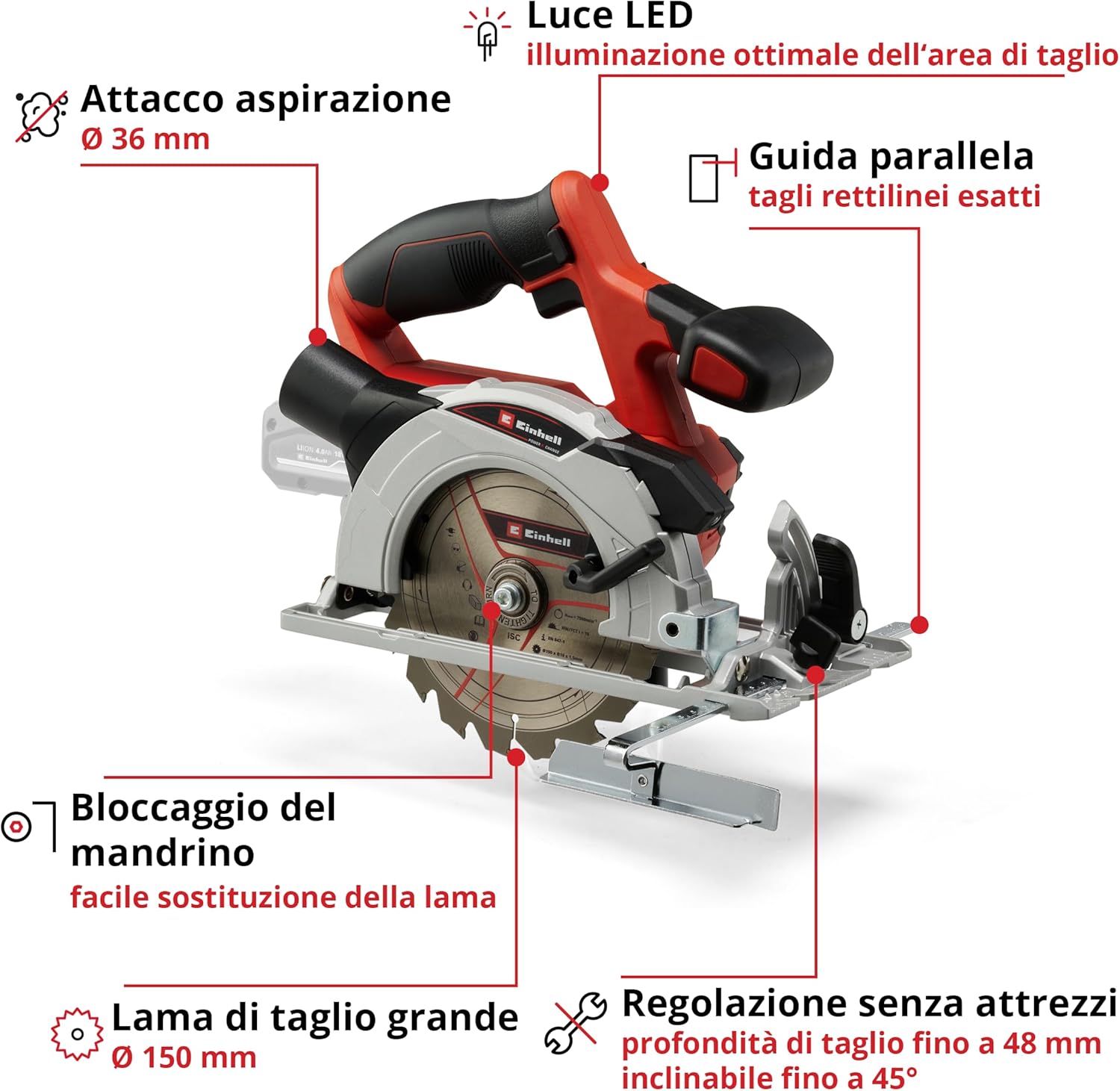 SIERRA CIRCULAR TE-CS 18/150 LI - SOLO - immagine 3