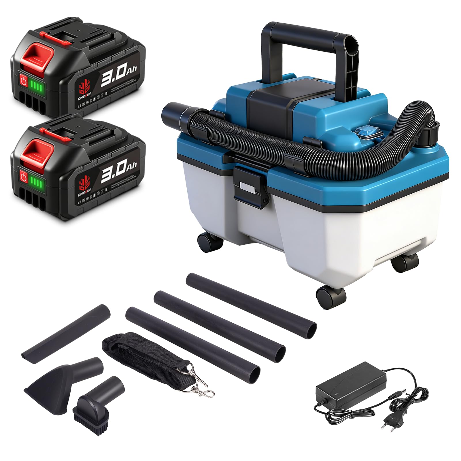 Onevan Aspirapolvere a Batteria 300W 22KPa, 10L