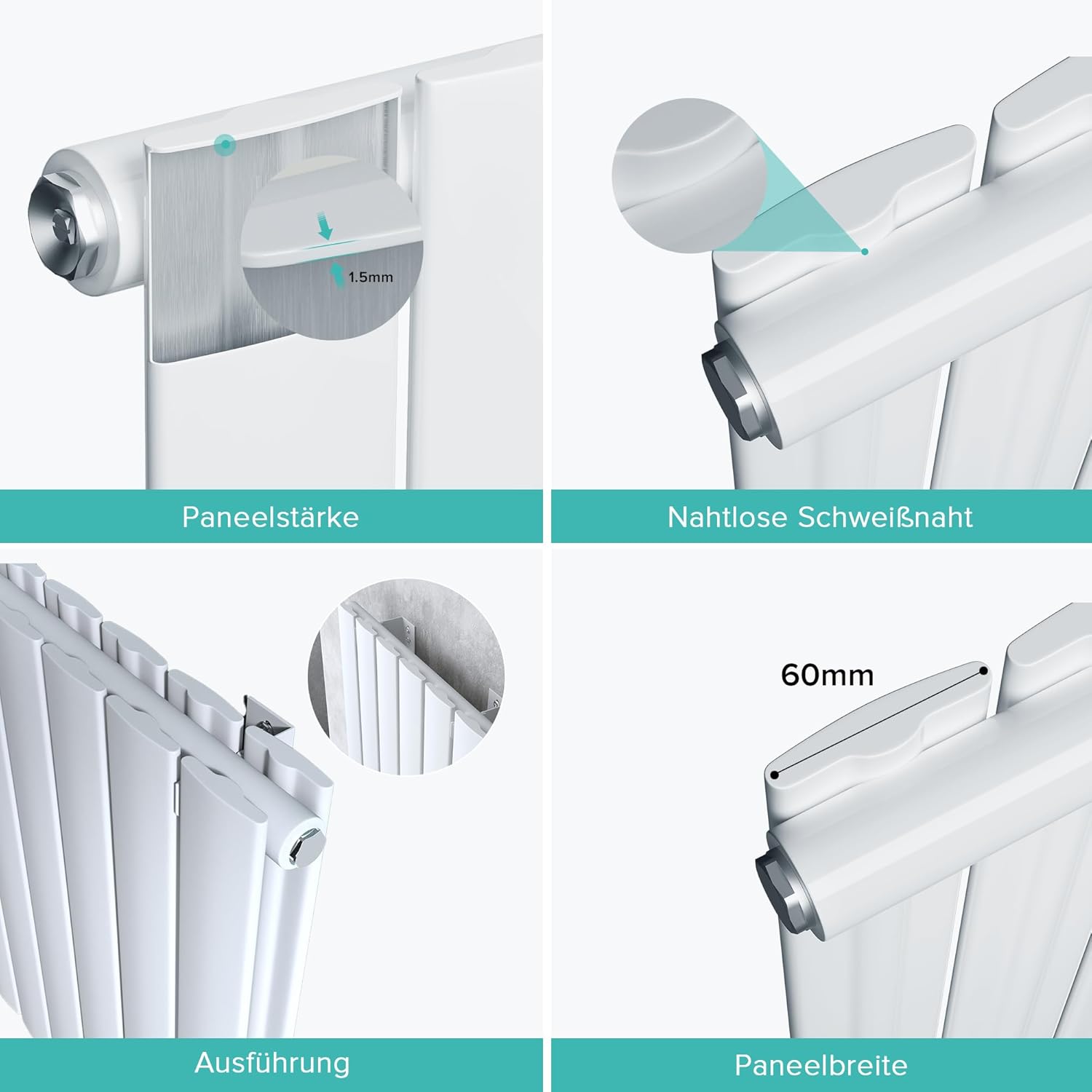 Doporro Radiatore Verticale da Bagno 160x61cm, Bianco - immagine 2