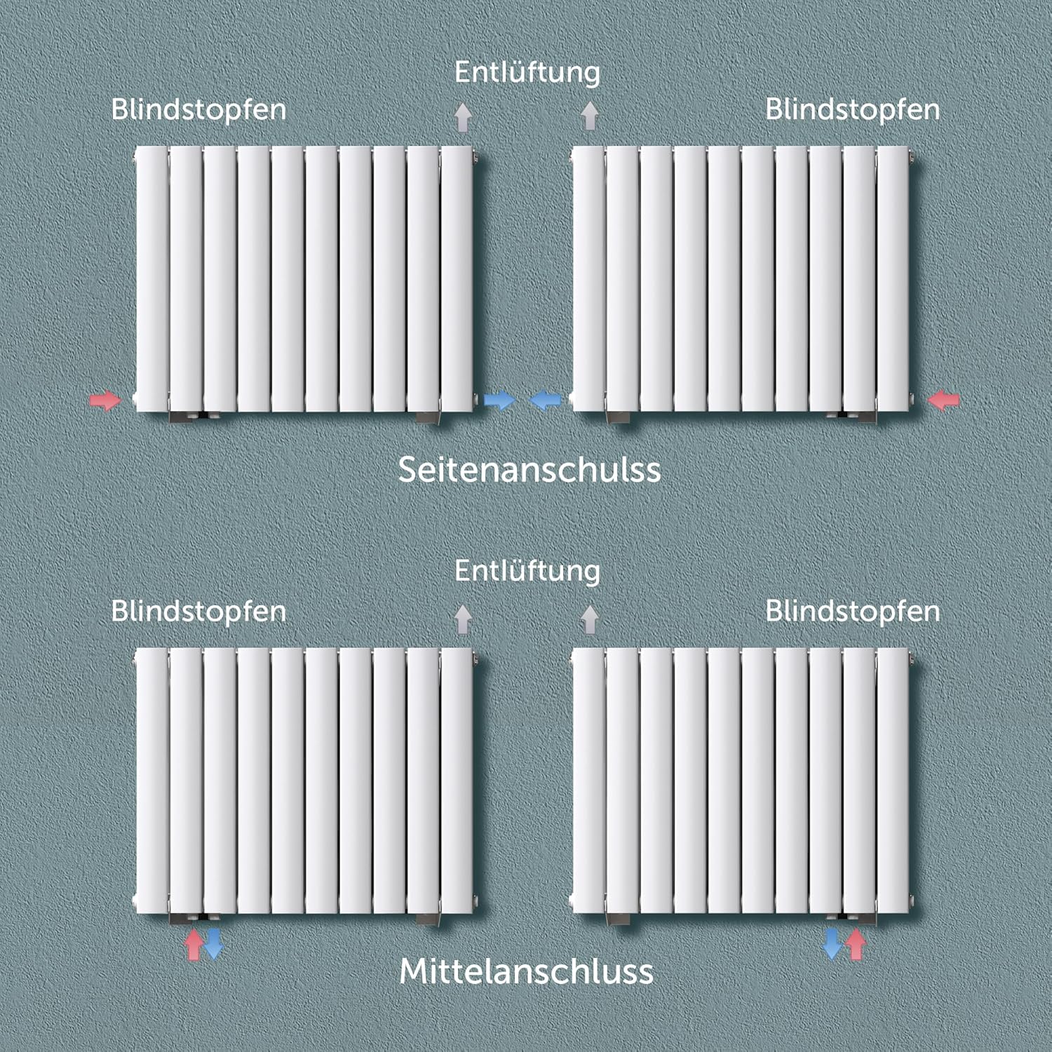 Doporro Radiatore Verticale da Bagno 160x61cm, Bianco - immagine 6