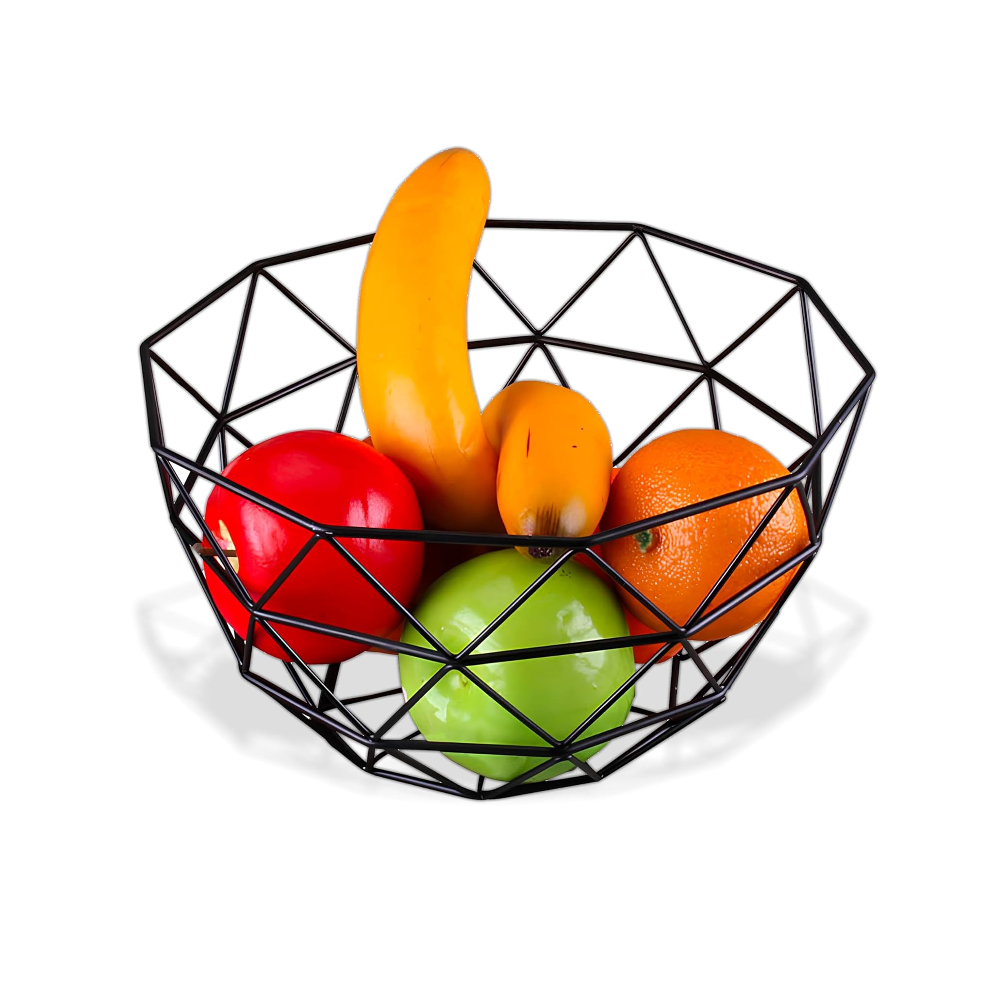 Ipea Cesto Portafrutta da Tavolo in Metallo, Nero