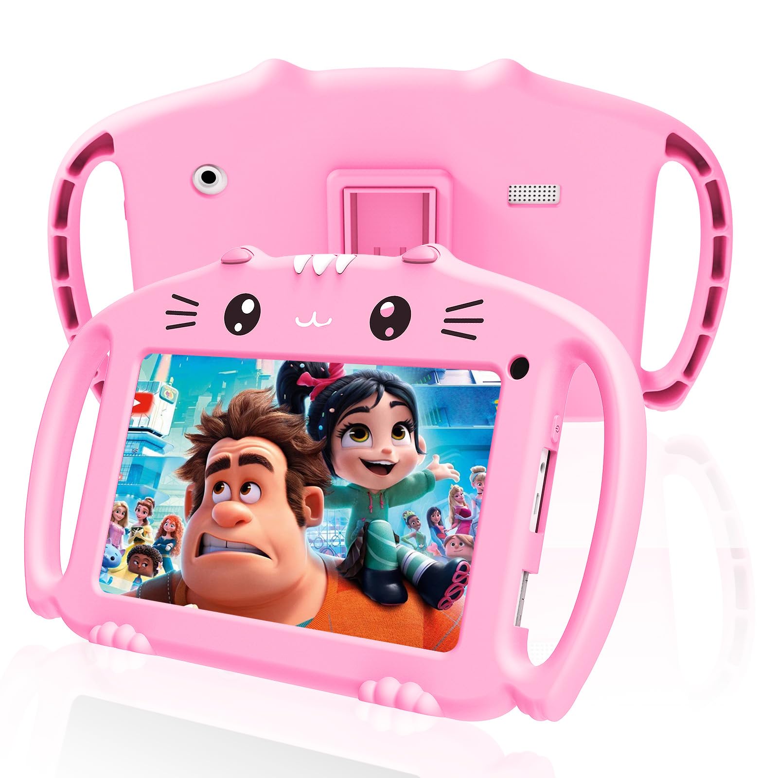 Veswwe Tablet per Bambini 7 Pollici Android, Rosa