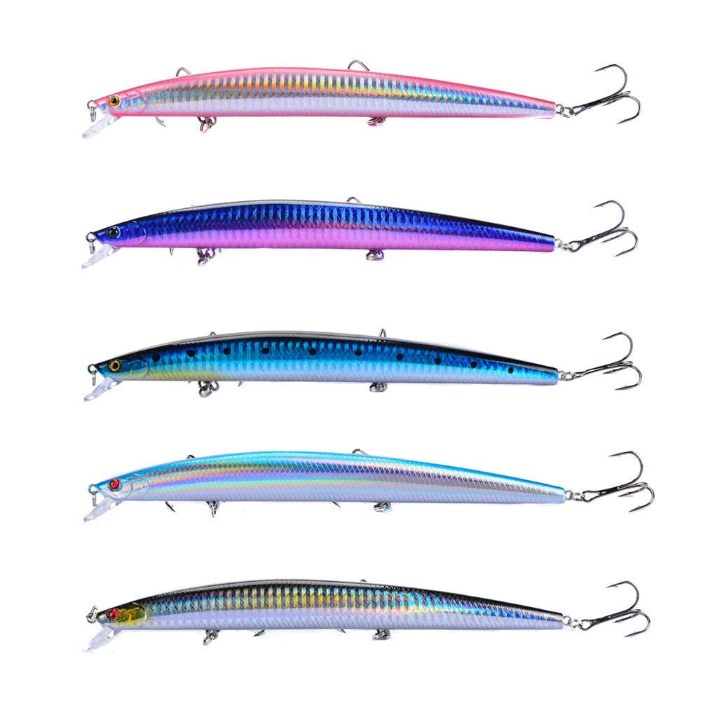 Set Esche da Pesca Minnow 5 Pezzi 18cm 24g