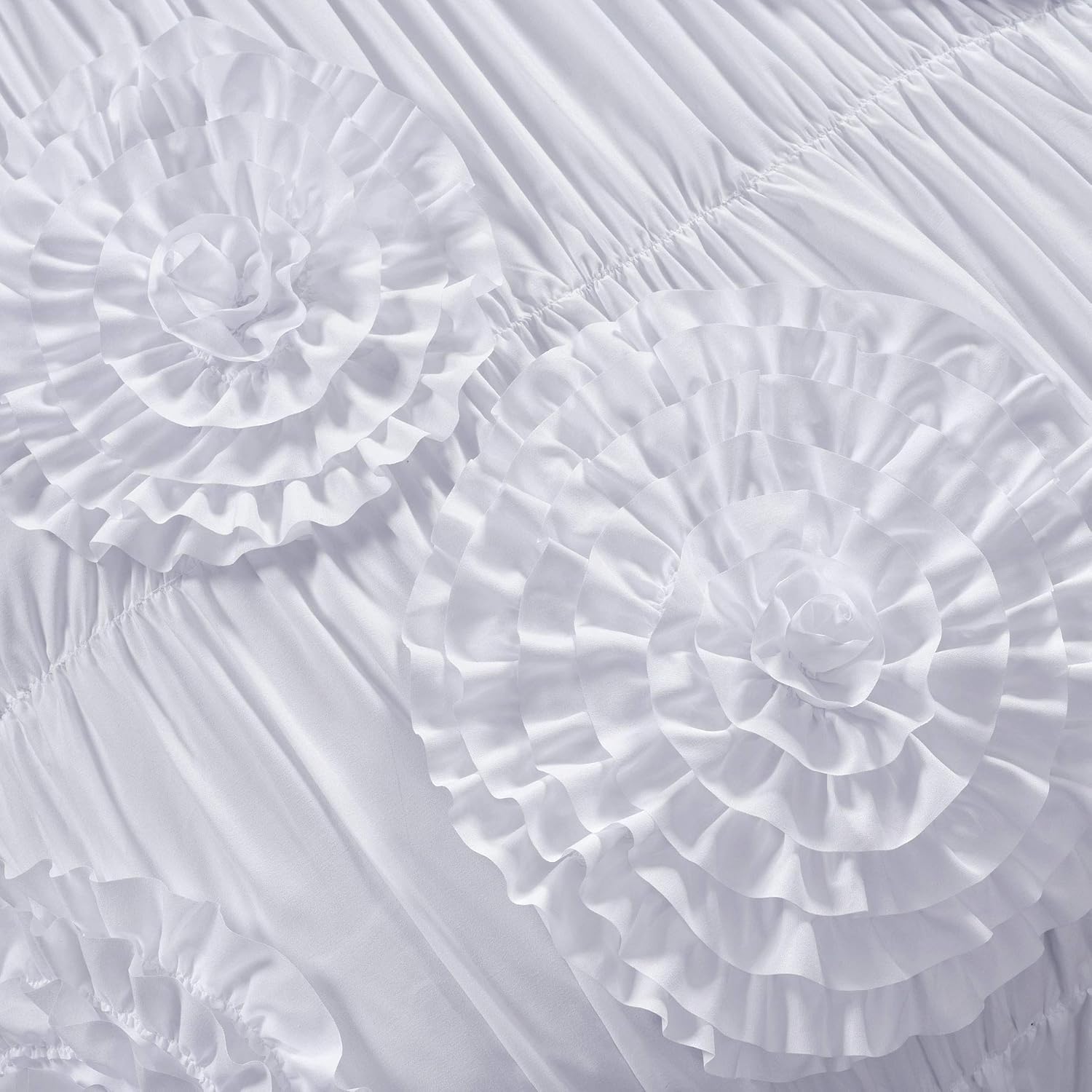Lush Decor Serena 3-Piece Comforter Set, White, King - immagine 3