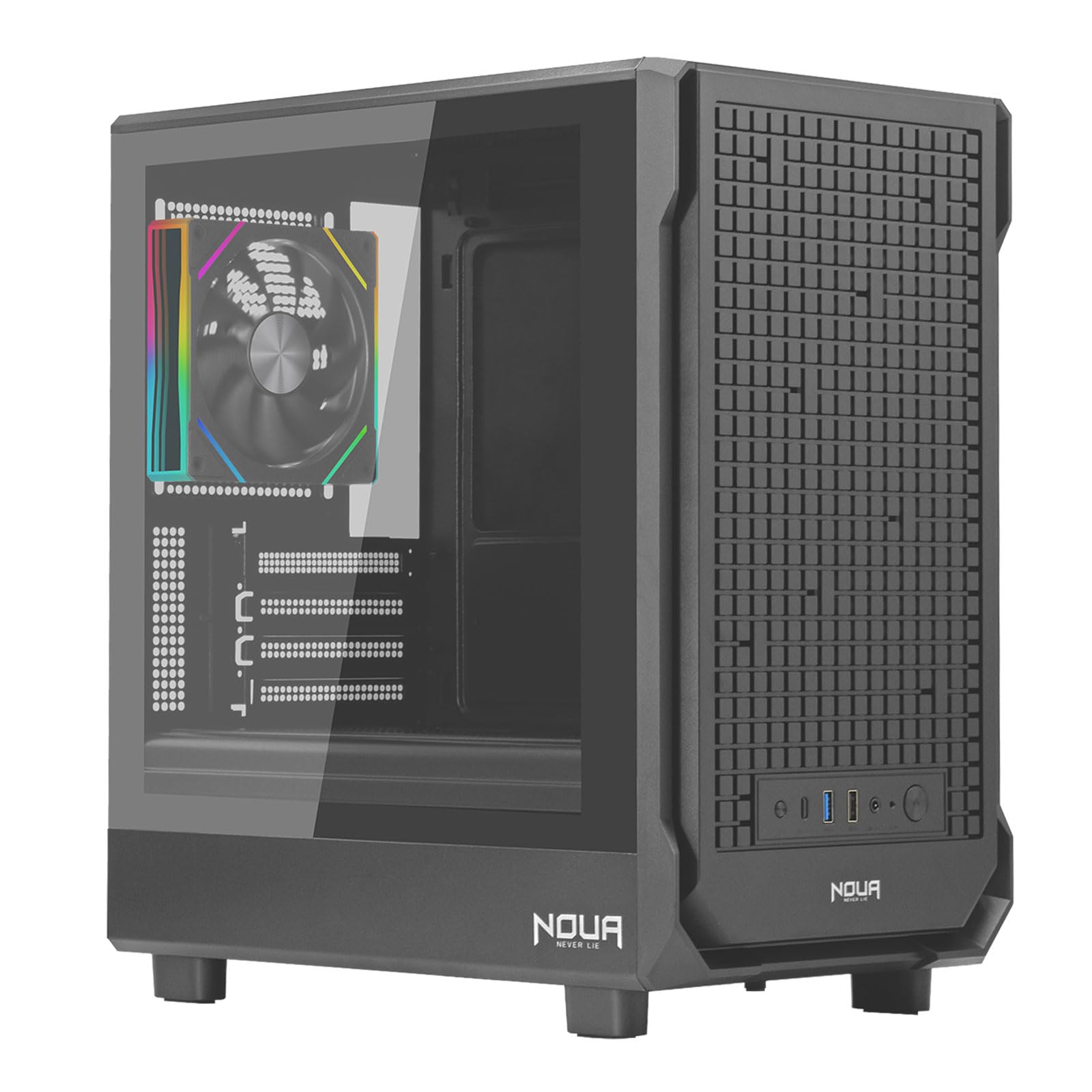 Noua Fobia LK100 - Case PC Gaming micro-ATX, Nero
