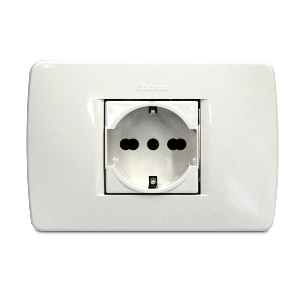 Bticino S4140CAB Luna Premont Kit Presa Standard, Bianco