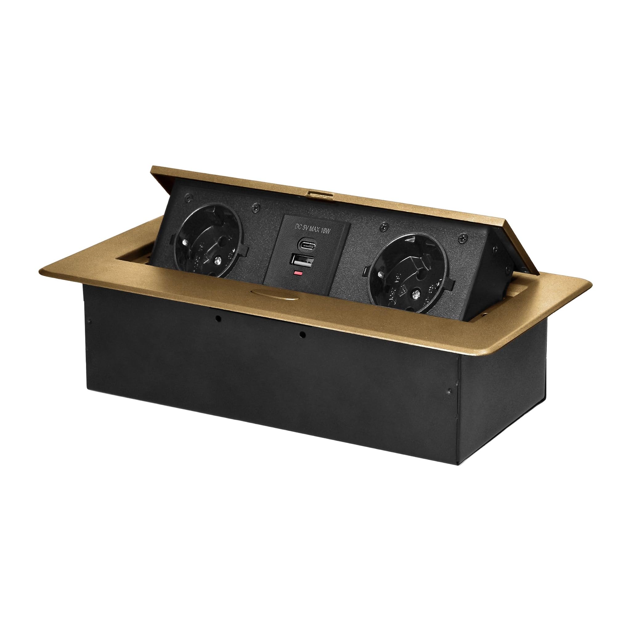 Miratic Multipresa a Scomparsa 2x Schuko 2x USB, Oro