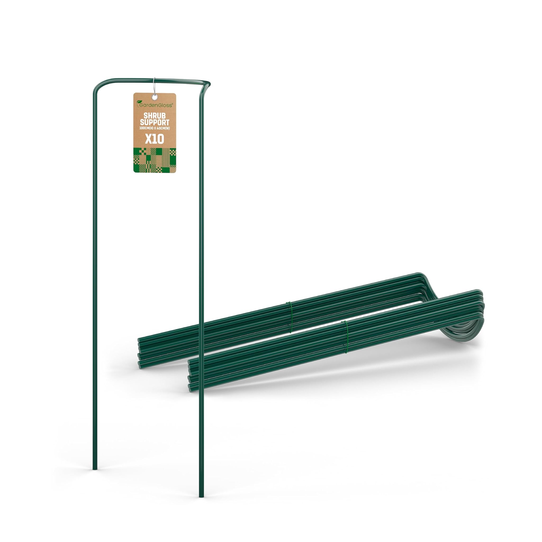 Gardengloss® Supporti per Arbusti Mezzo Rotondo (10 Pezzi)