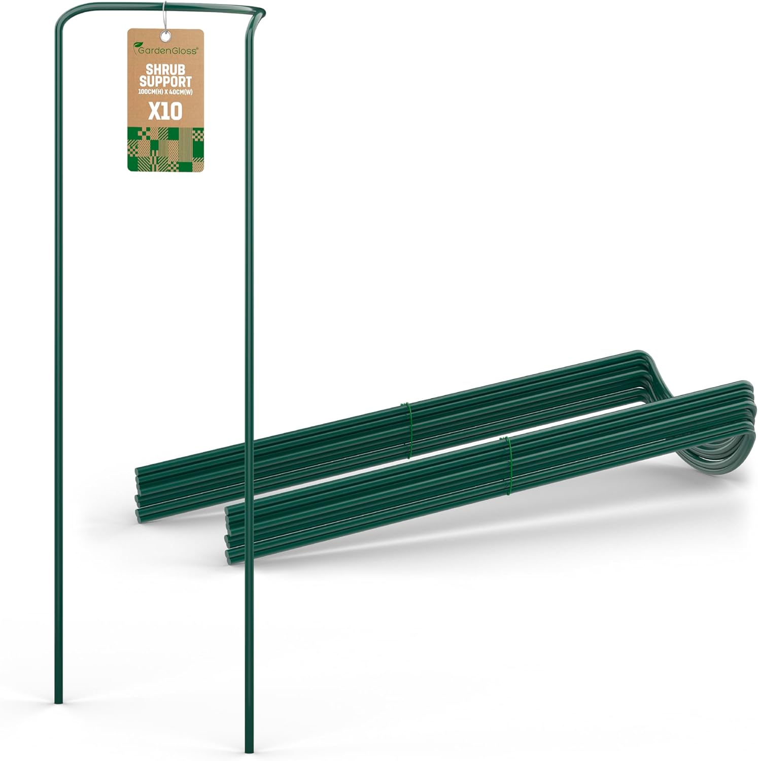 Gardengloss® Supporti per Arbusti Mezzo Rotondo (10 Pezzi) - immagine 1