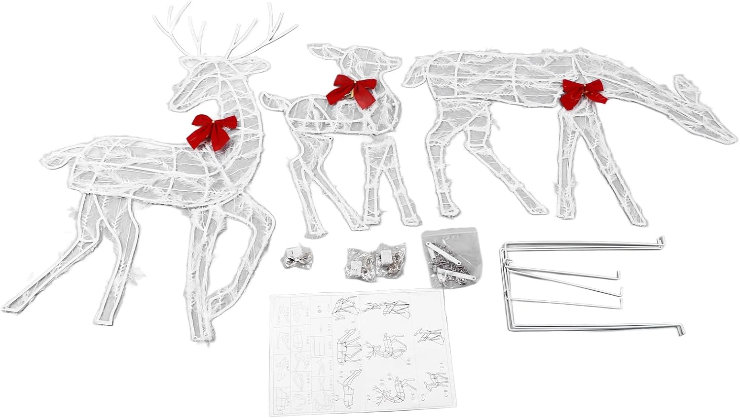 Set 3 Cervi Illuminati Natalizi con Luci LED - immagine 6