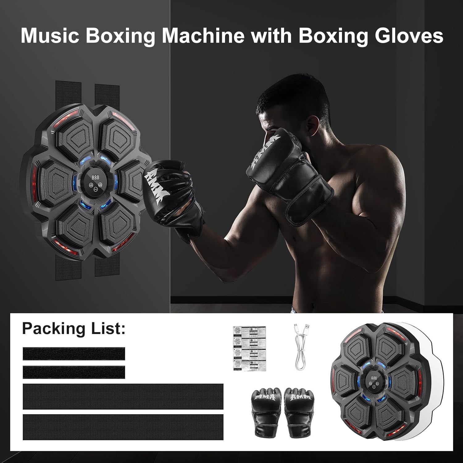 Fooing Macchina da Pugilato Musicale Smart, con LED - immagine 7