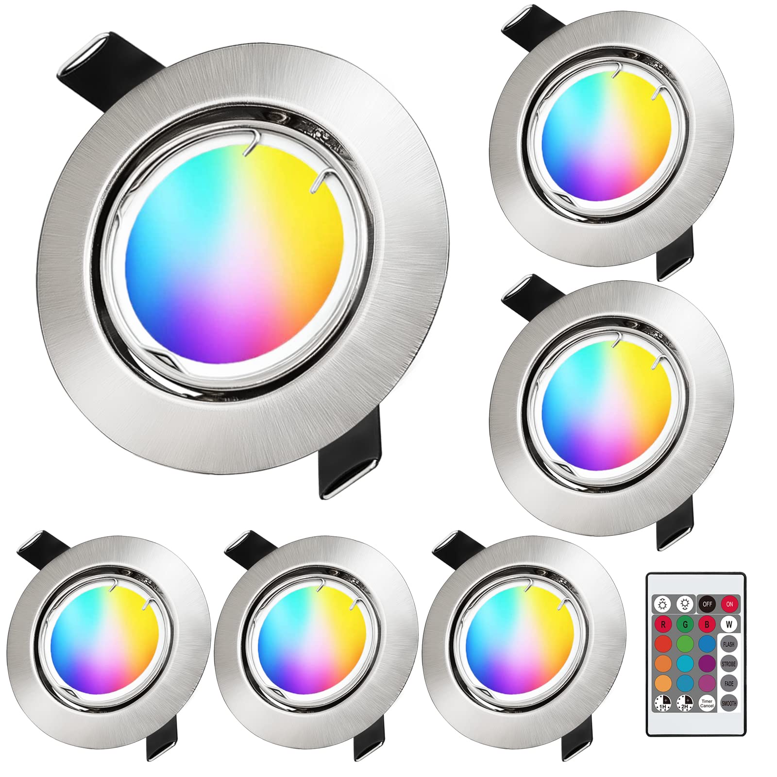 Kyotech Faretti LED Incasso RGB Orientabili 5W, Set da 6