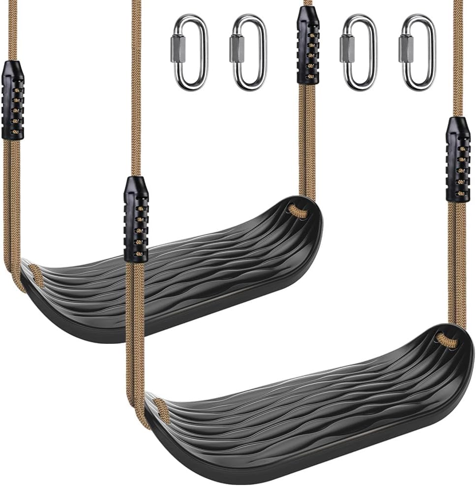 Seleware Set Altalene Plastica Antiscivolo, Nero