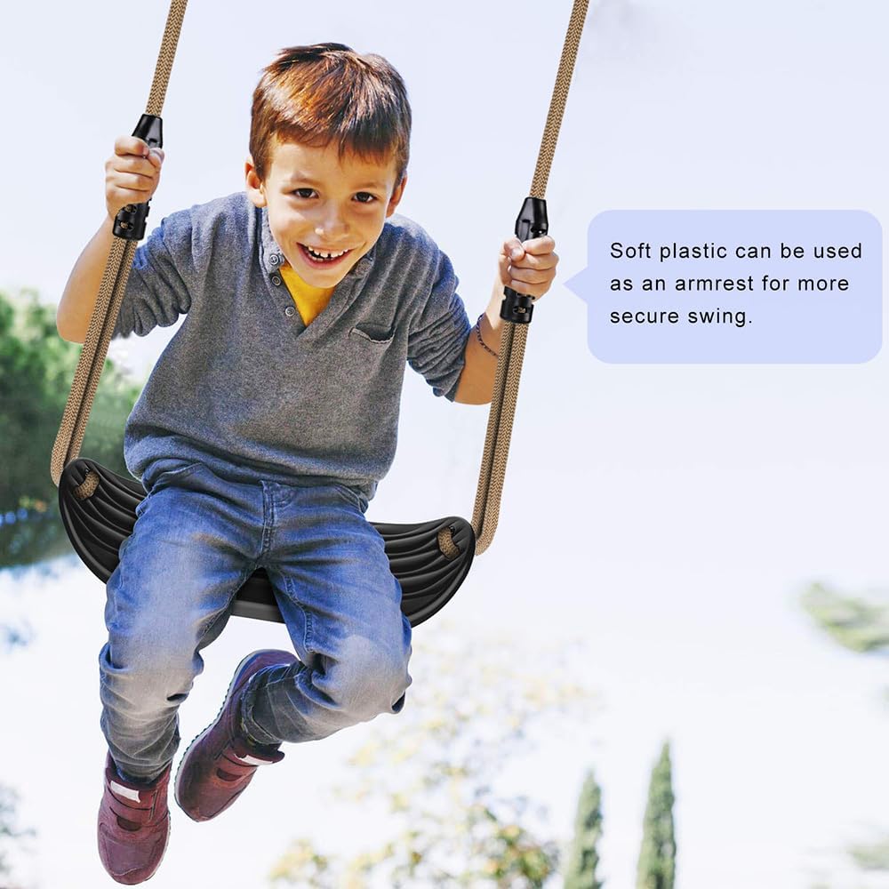 Seleware Set Altalene Plastica Antiscivolo, Nero - immagine 3