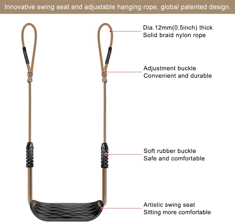 Seleware Set Altalene Plastica Antiscivolo, Nero - immagine 5
