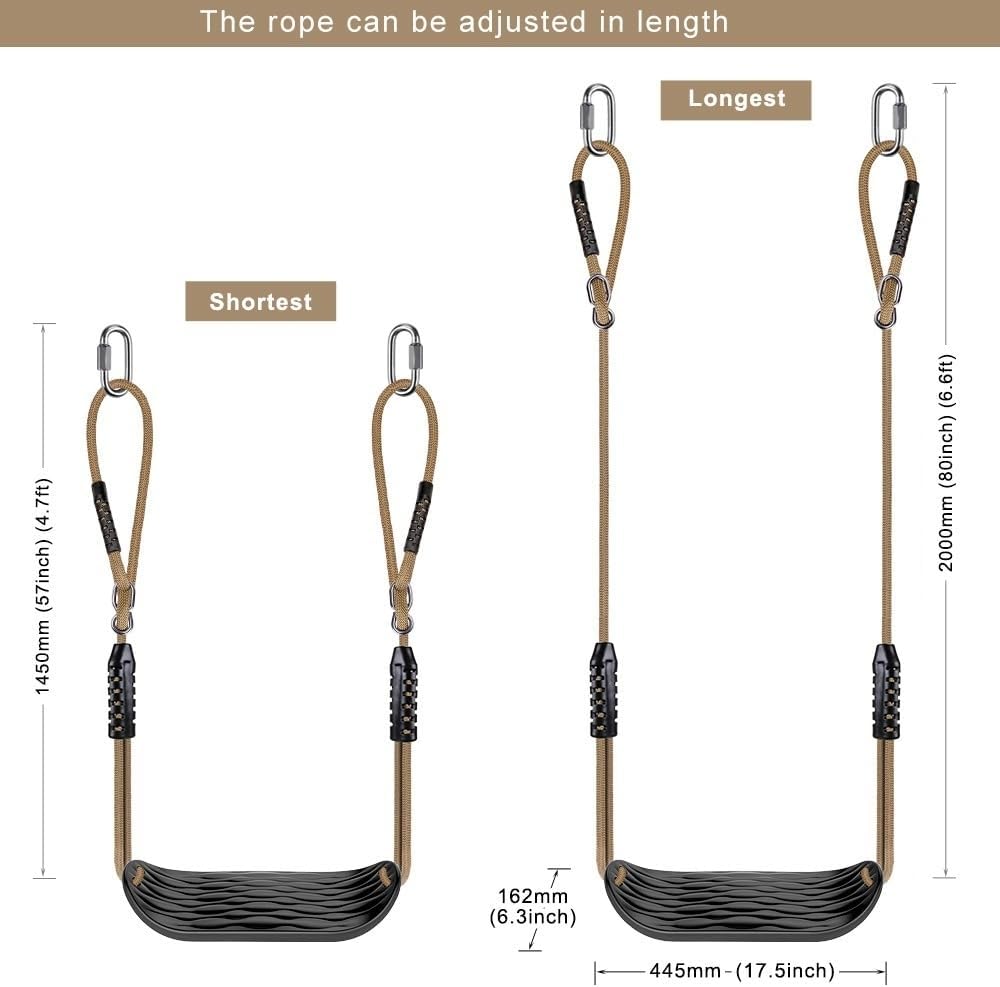 Seleware Set Altalene Plastica Antiscivolo, Nero - immagine 6