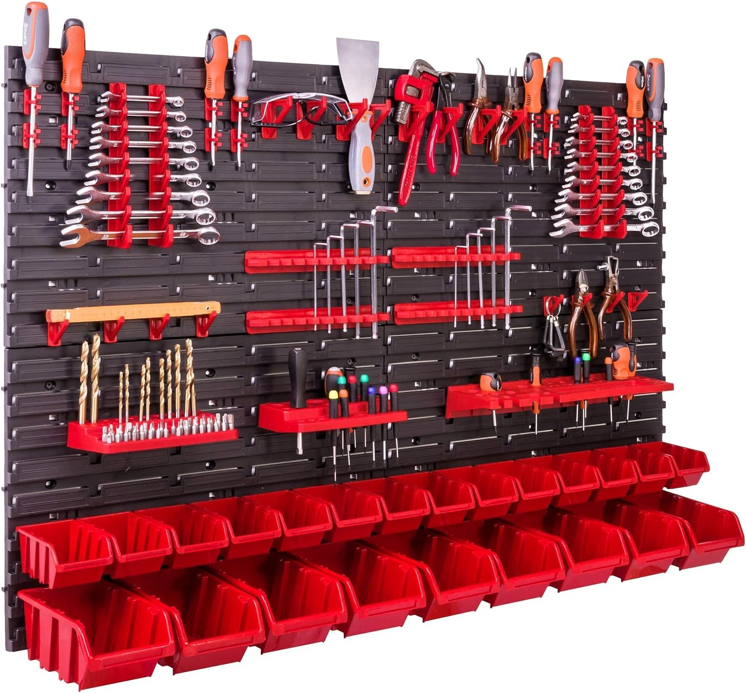 Sistema Stoccaggio Parete Attrezzi 115x78cm 23 pezzi