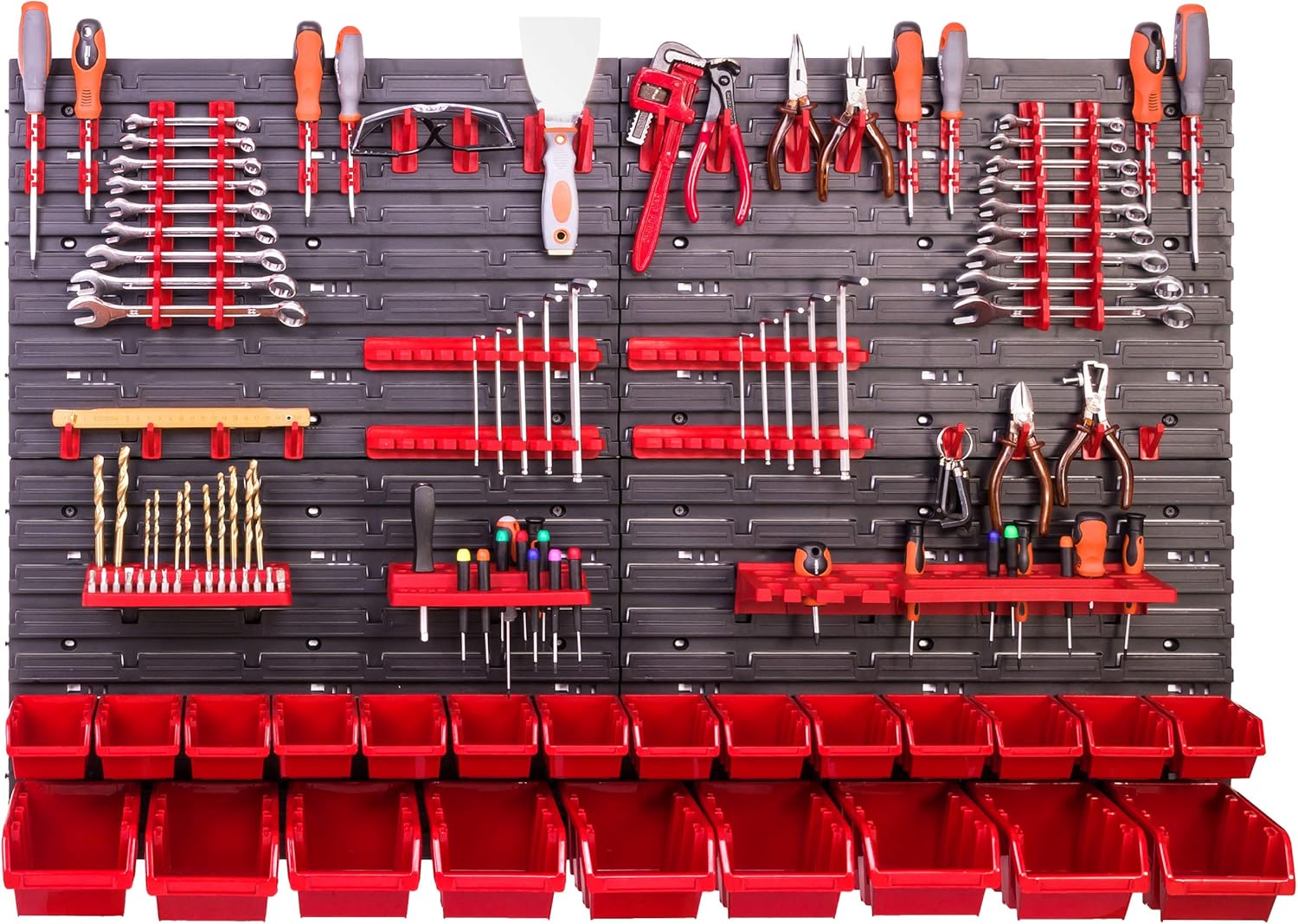 Sistema Stoccaggio Parete Attrezzi 115x78cm 23 pezzi - immagine 3