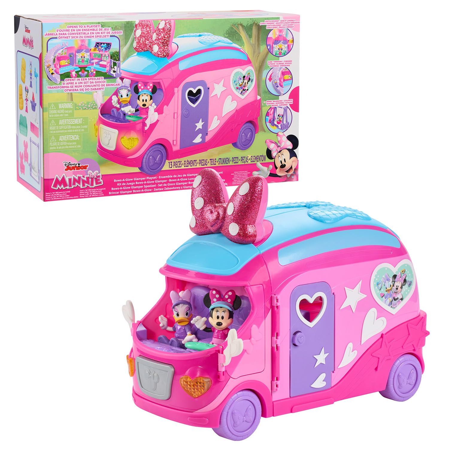 Just Play Glamper di Minni Bows-A-Glow Disney Junior