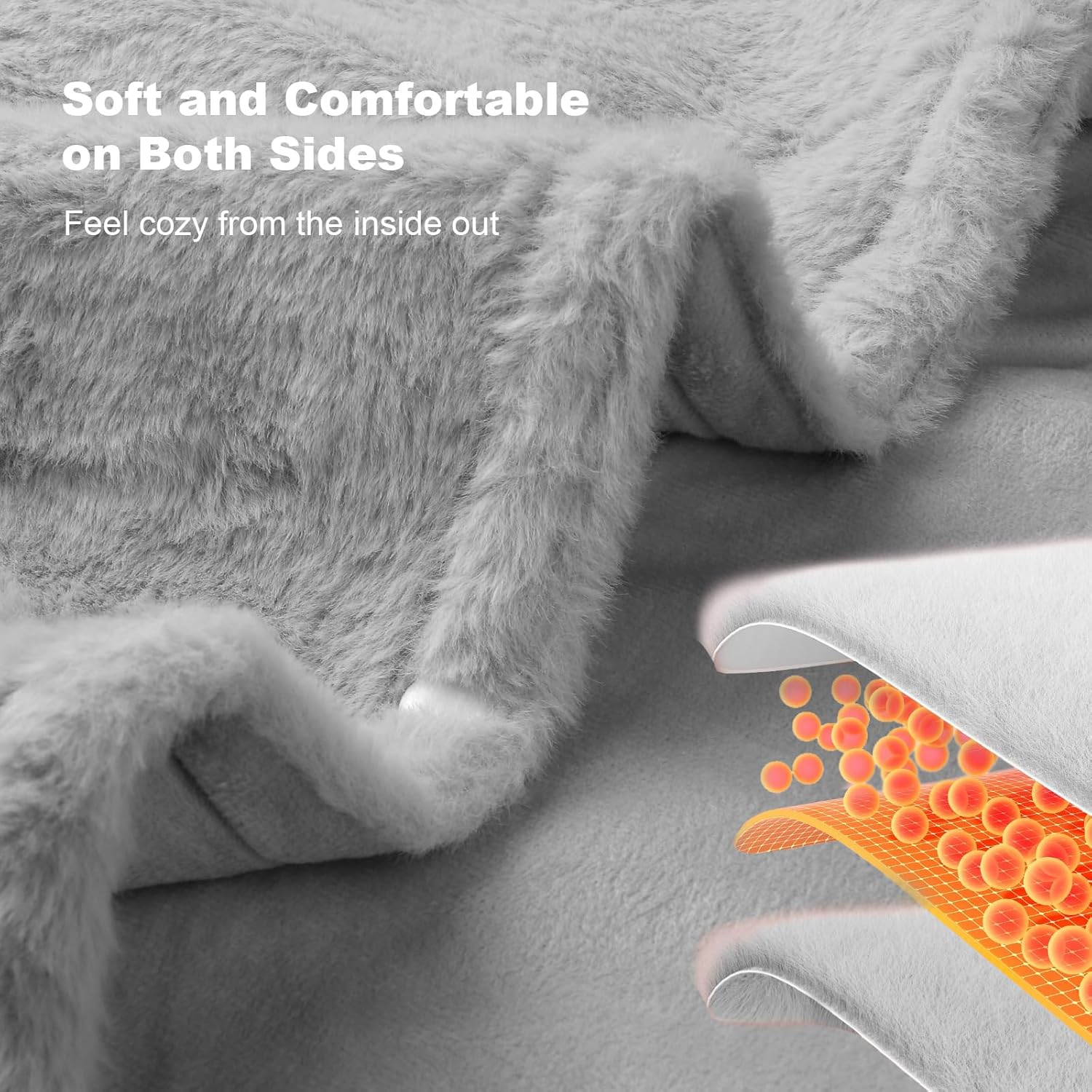 Coperta Riscaldante Senza Fili 160x90cm con Batteria 16000 mAh - immagine 4