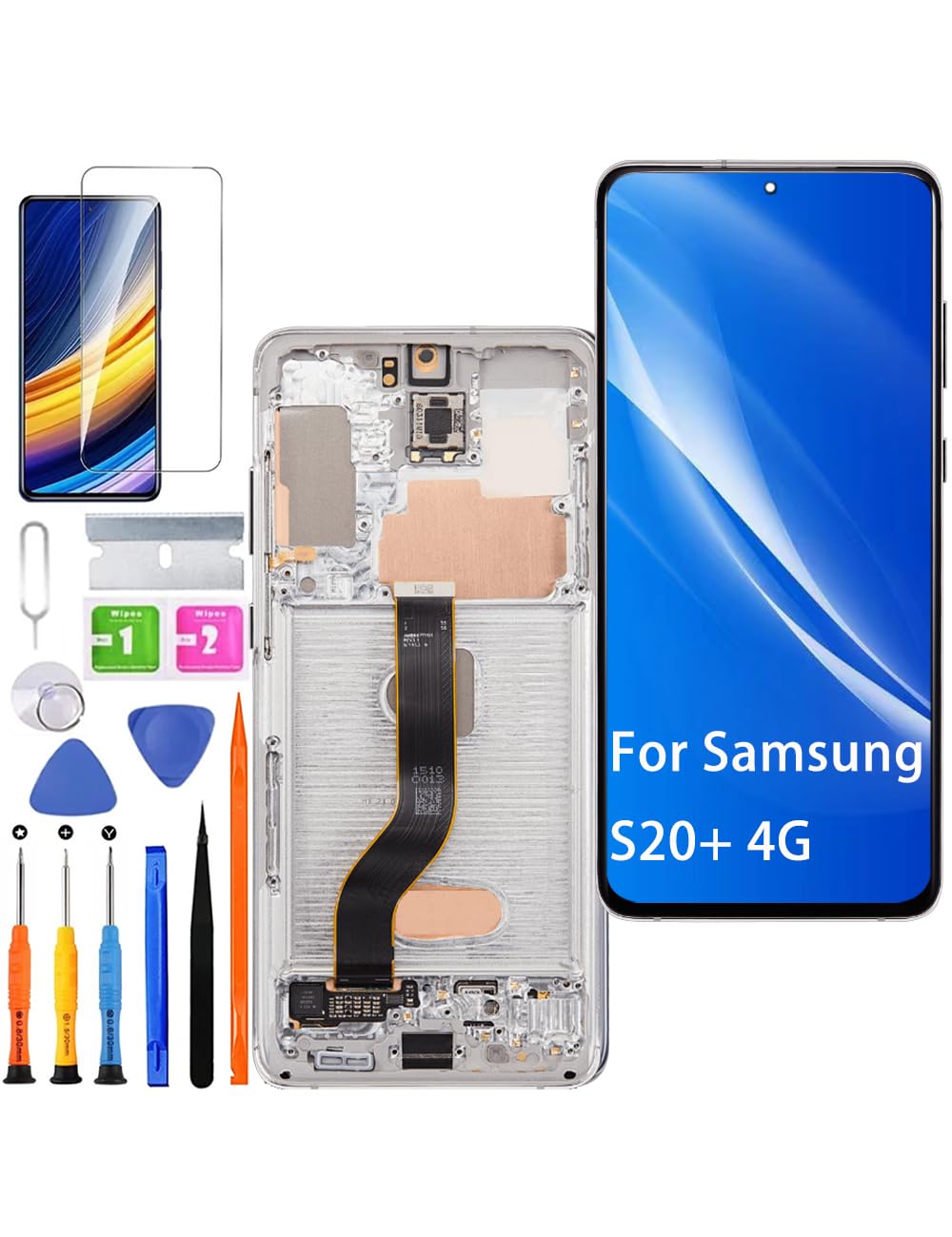 Display LCD Ricambio per Samsung Galaxy S20+ 4G/5G, Bianco