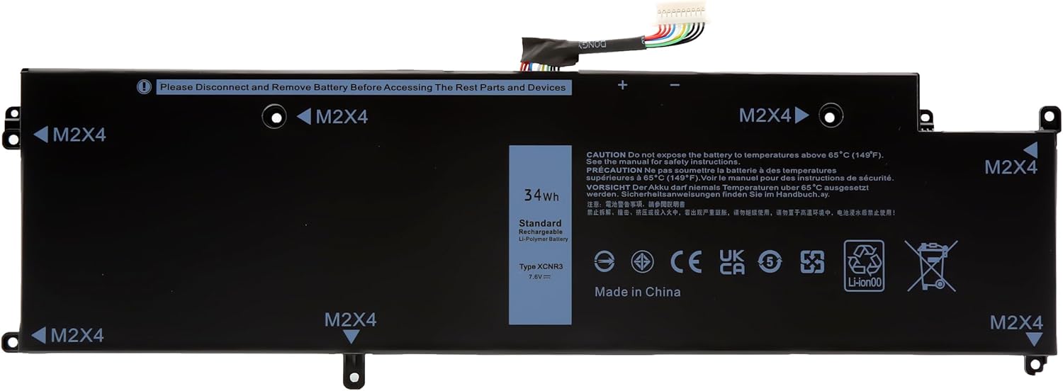 BLESYS Batteria da 34 Wh XCNR3 per Dell Latitude 13 7370 Serie - immagine 2