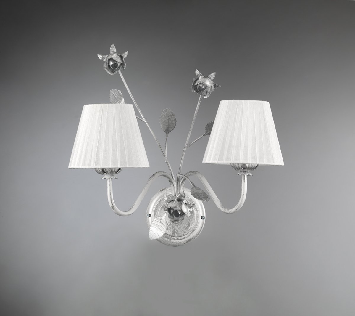 ONLI Rose Applique E14, Bianco/Argento, 50 x 25 cm x h 40 cm