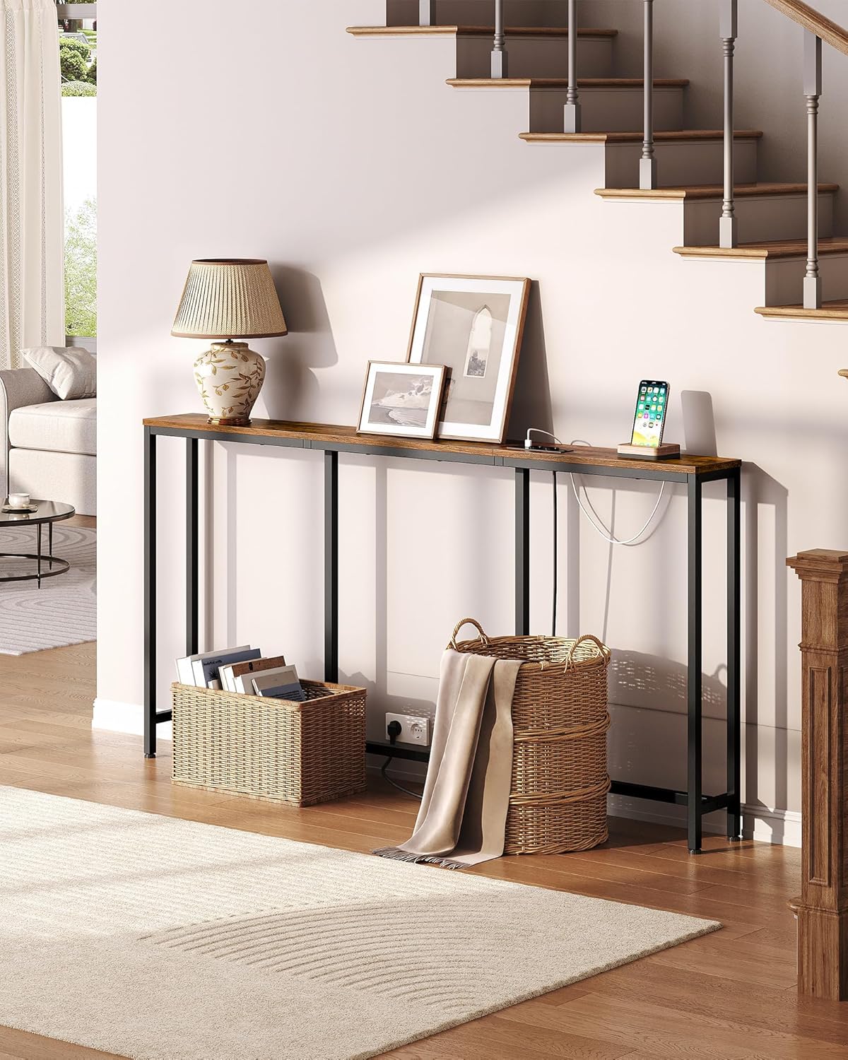 Choezon Tavolo Consolle 160cm con 2 Prese e 2 USB - immagine 7