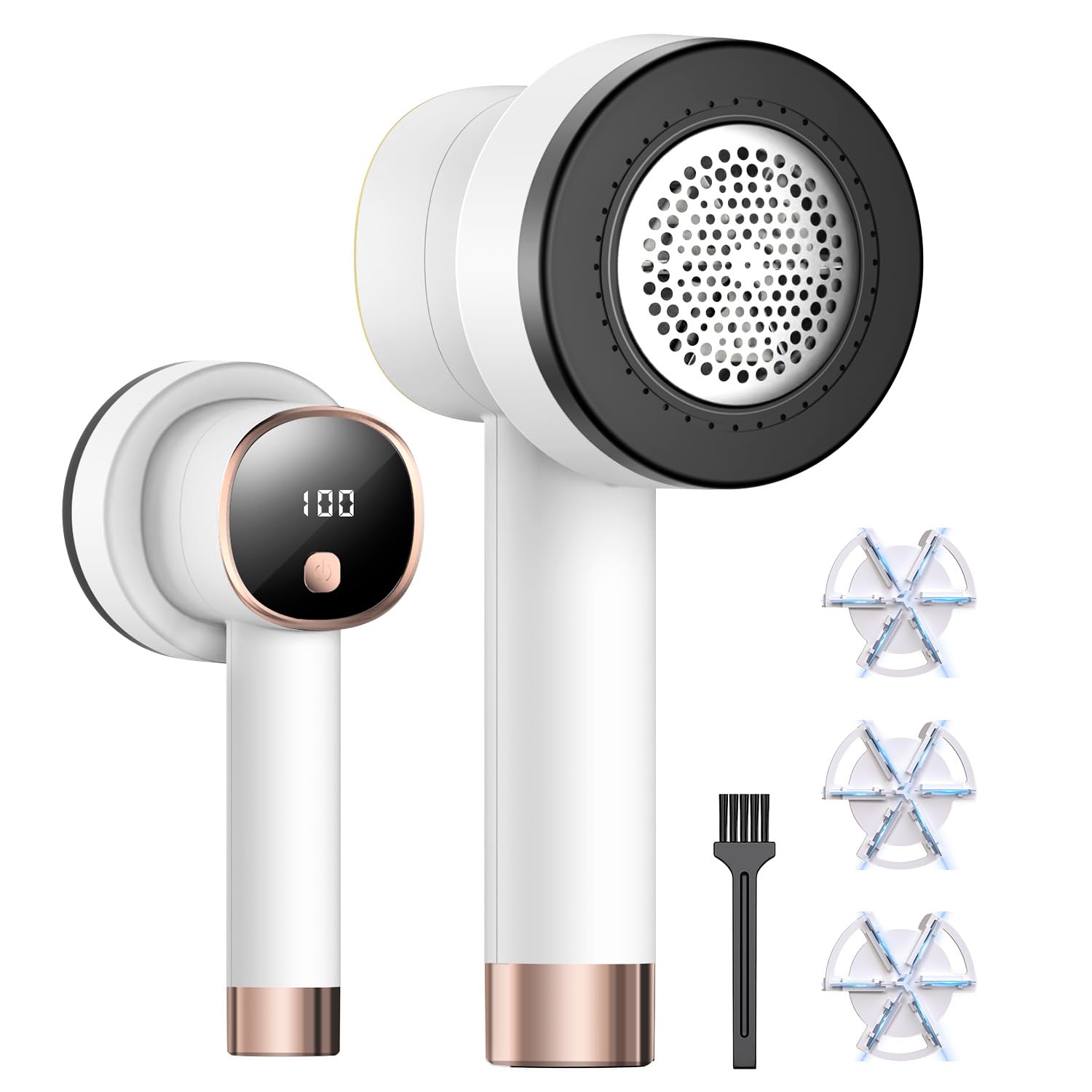 Leva Pelucchi Elettronico Ricaricabile 6 Lame, Bianco