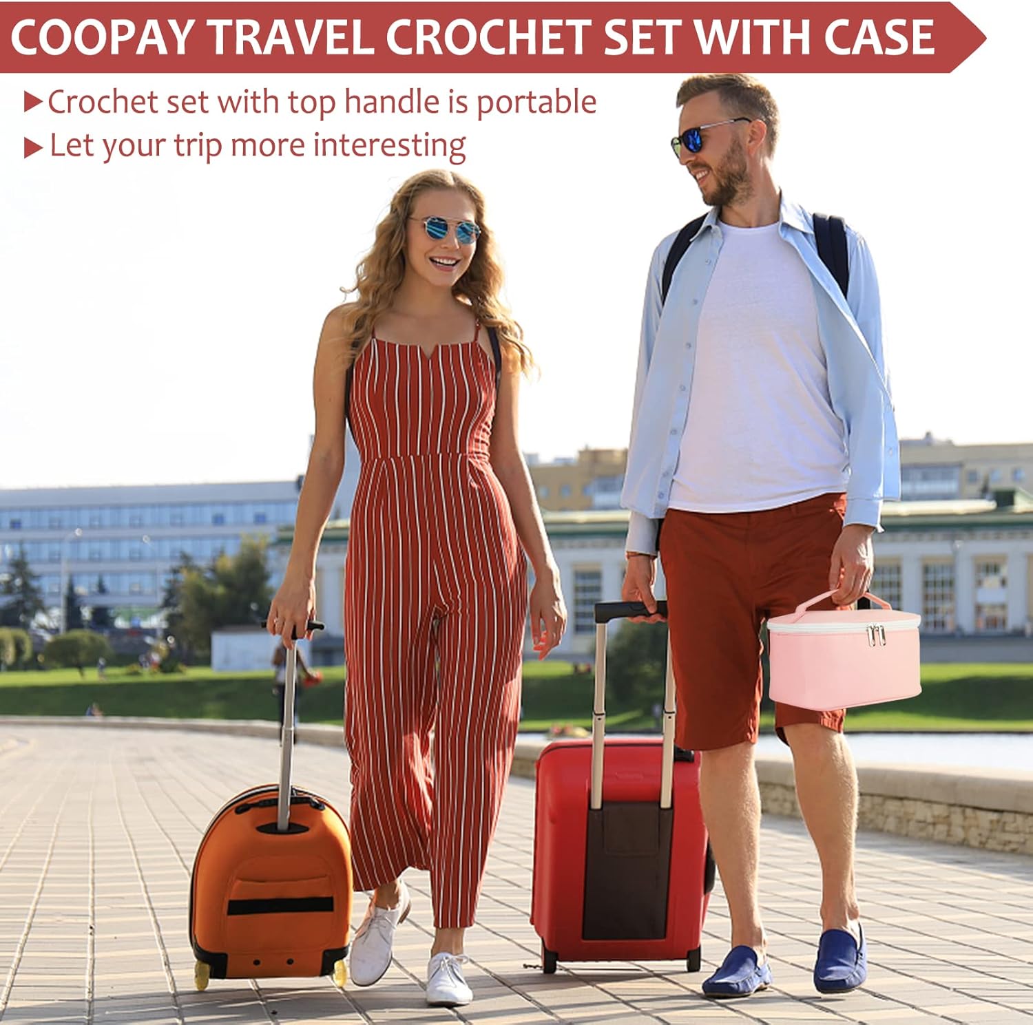 Coopay Kit Uncinetto per Principianti 61 Pezzi, Rosa - immagine 4