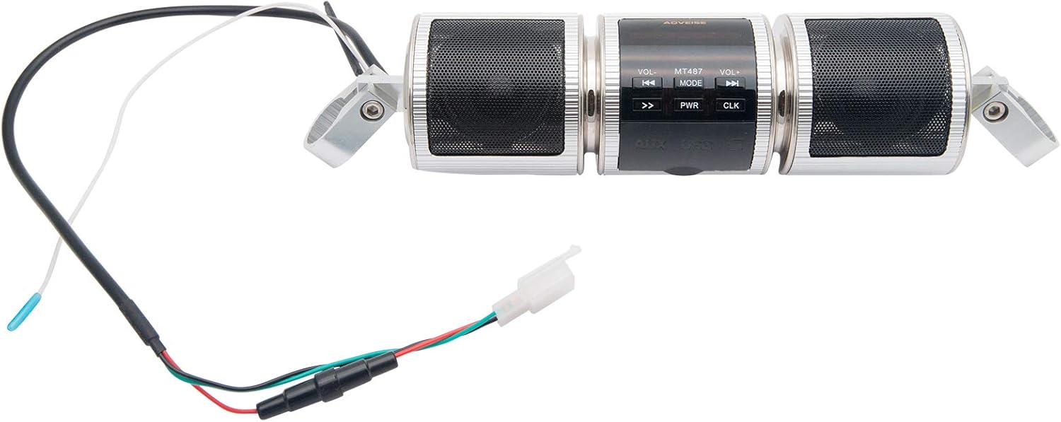 Riloer 12V Moto Bluetooth Audio Sound System, Argento - immagine 2