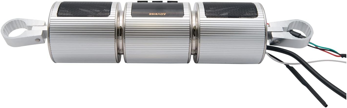 Riloer 12V Moto Bluetooth Audio Sound System, Argento - immagine 7