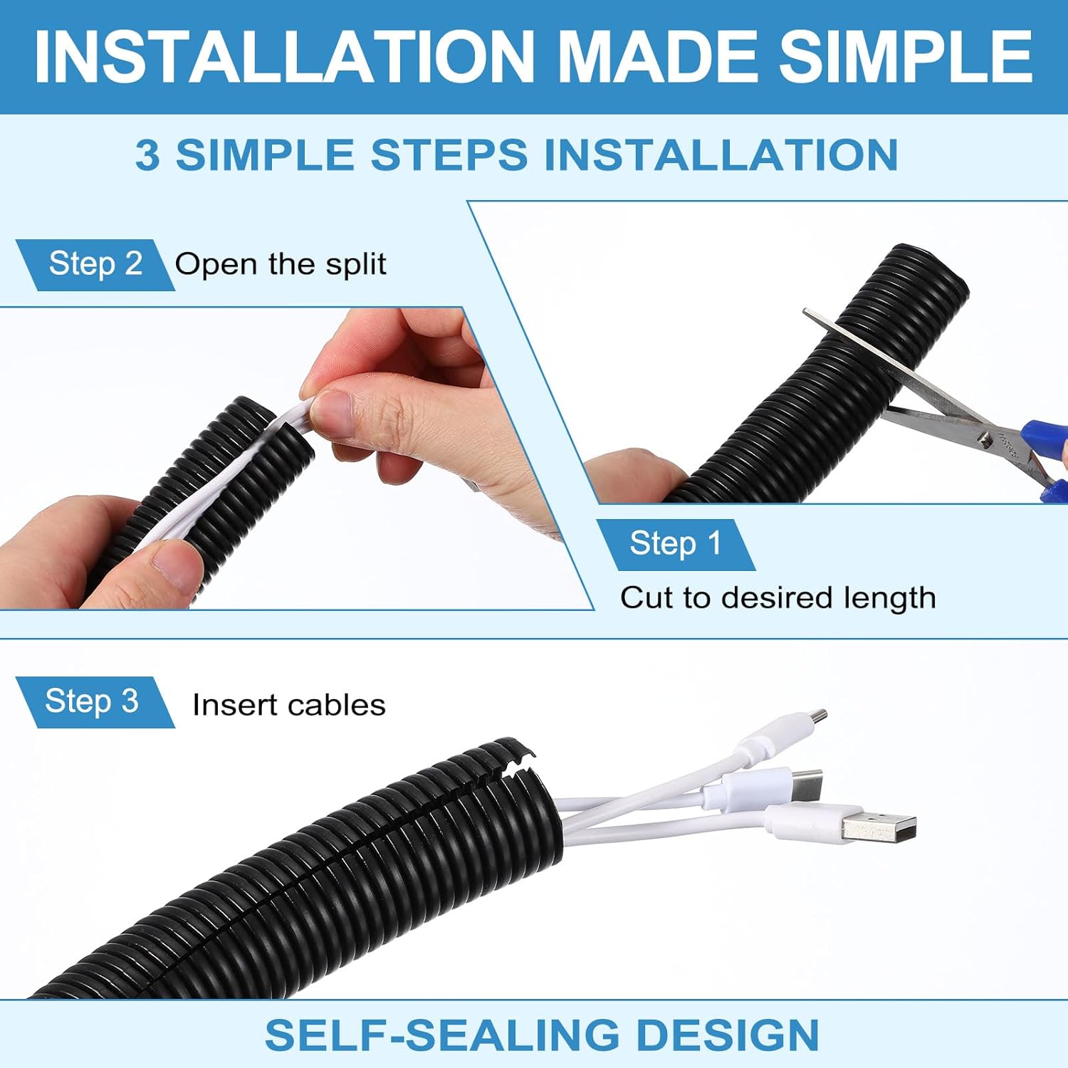 Quarkzman Guaina Protettiva per Cavi Aperta 10mm 30m, Rossa - immagine 5