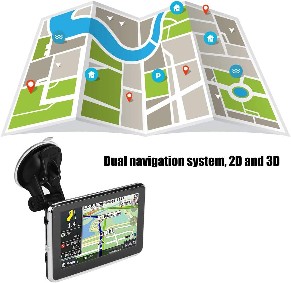 Qiilu Navigatore GPS 5 Pollici Touch Screen per Auto - immagine 5