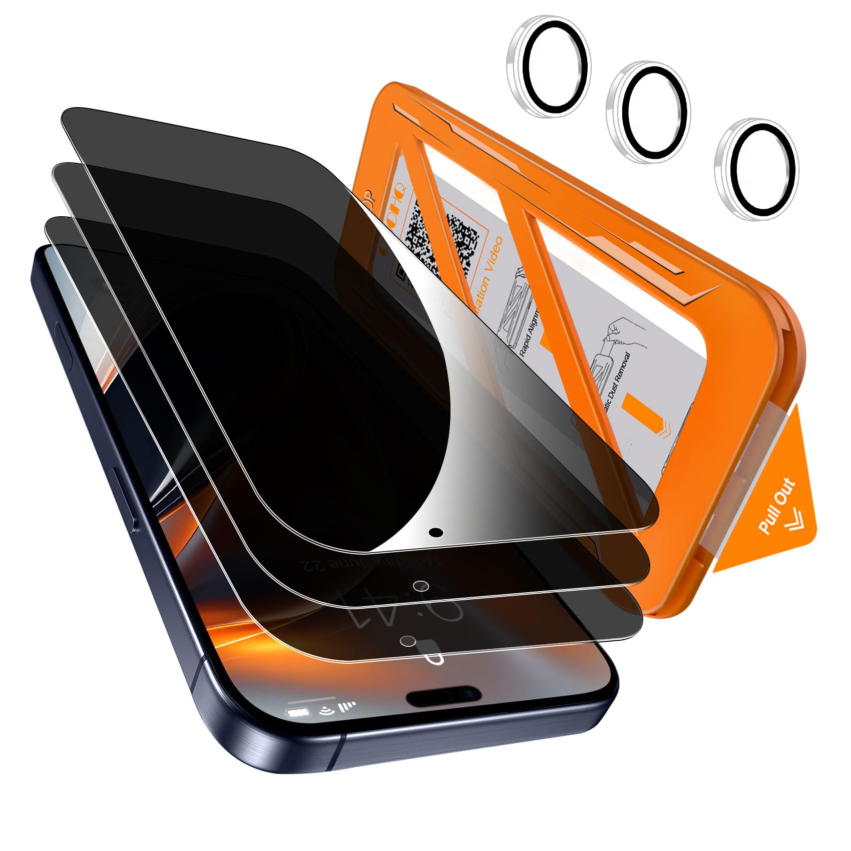 Qhohq Pellicola Privacy per iPhone 17 Pro (3 pz)