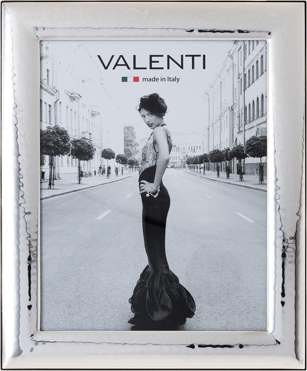 Valenti&Co Cornice Portafoto Argento Lucida Martellata 20x25 - immagine 1