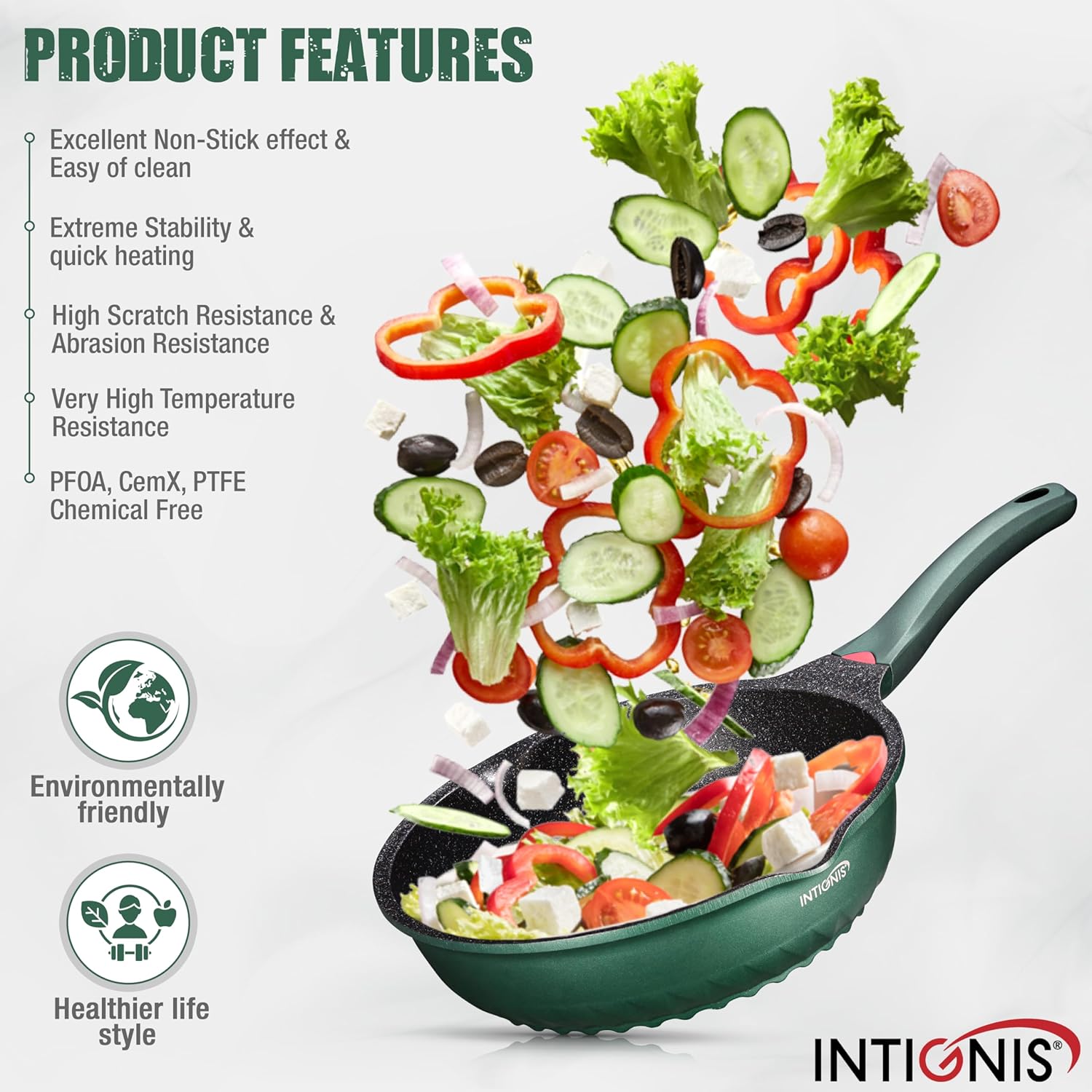 Intignis® Premium Padella Profonda 30 cm con Coperchio - immagine 6