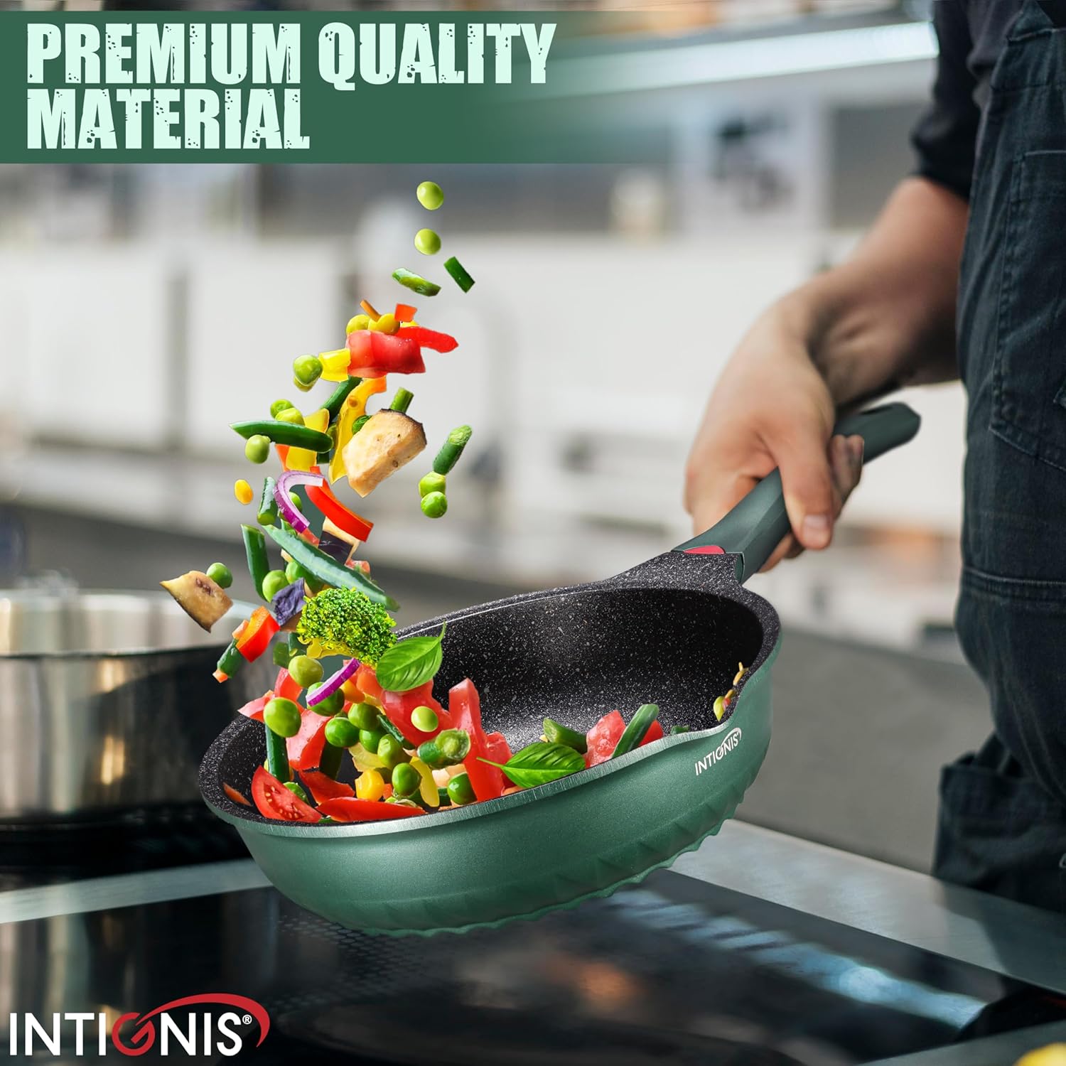 Intignis® Premium Padella Profonda 30 cm con Coperchio - immagine 7