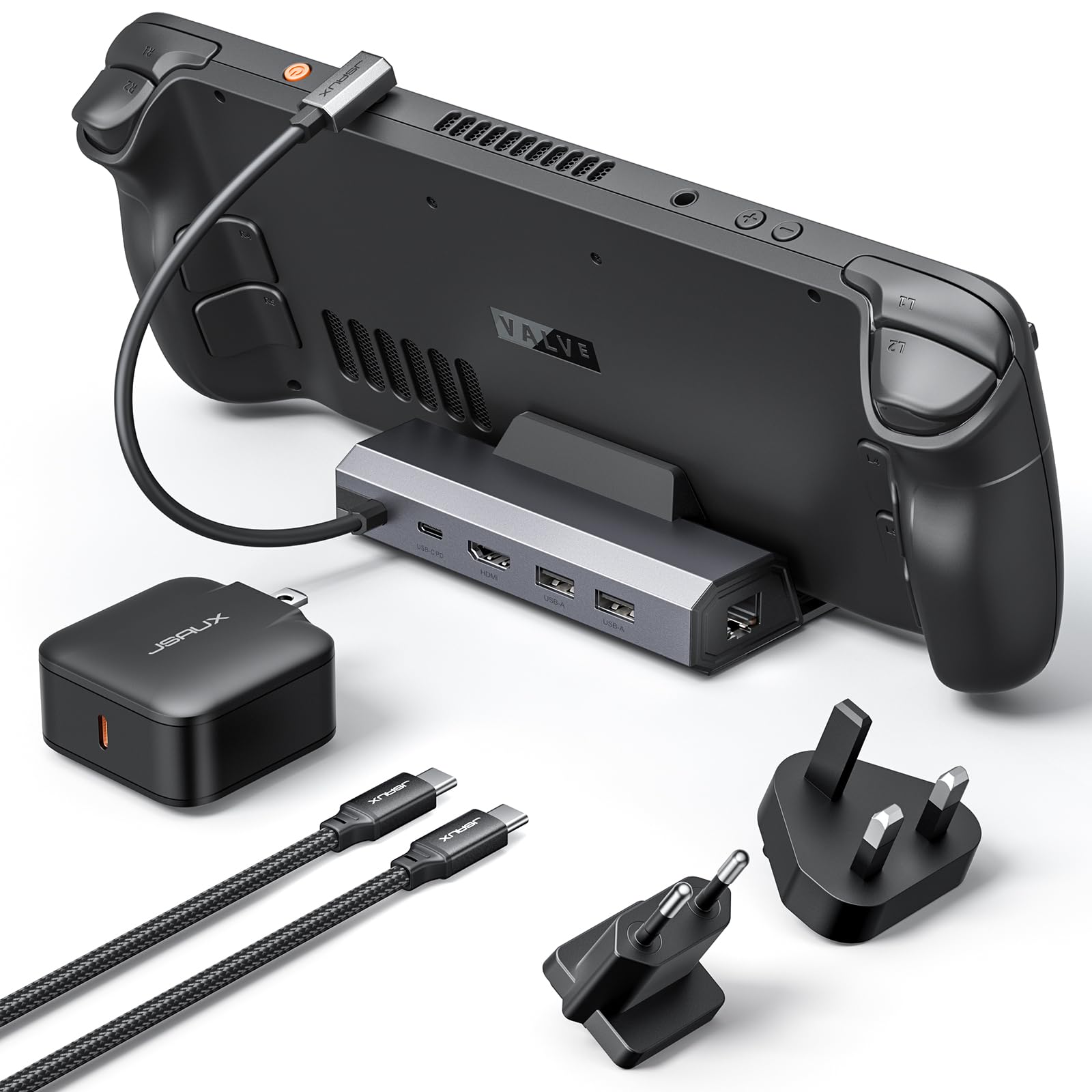 Jsaux Docking Station 4K 120Hz con Caricabatterie 65W