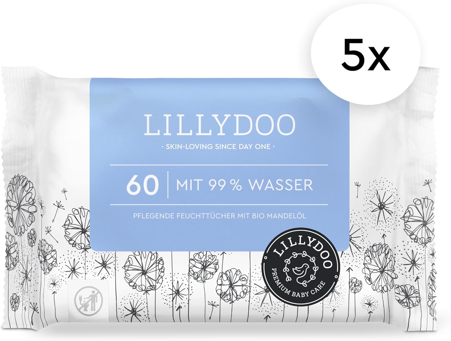 Lillydoo Salviettine Umidificate 99% Acqua, 300 Pezzi - immagine 2