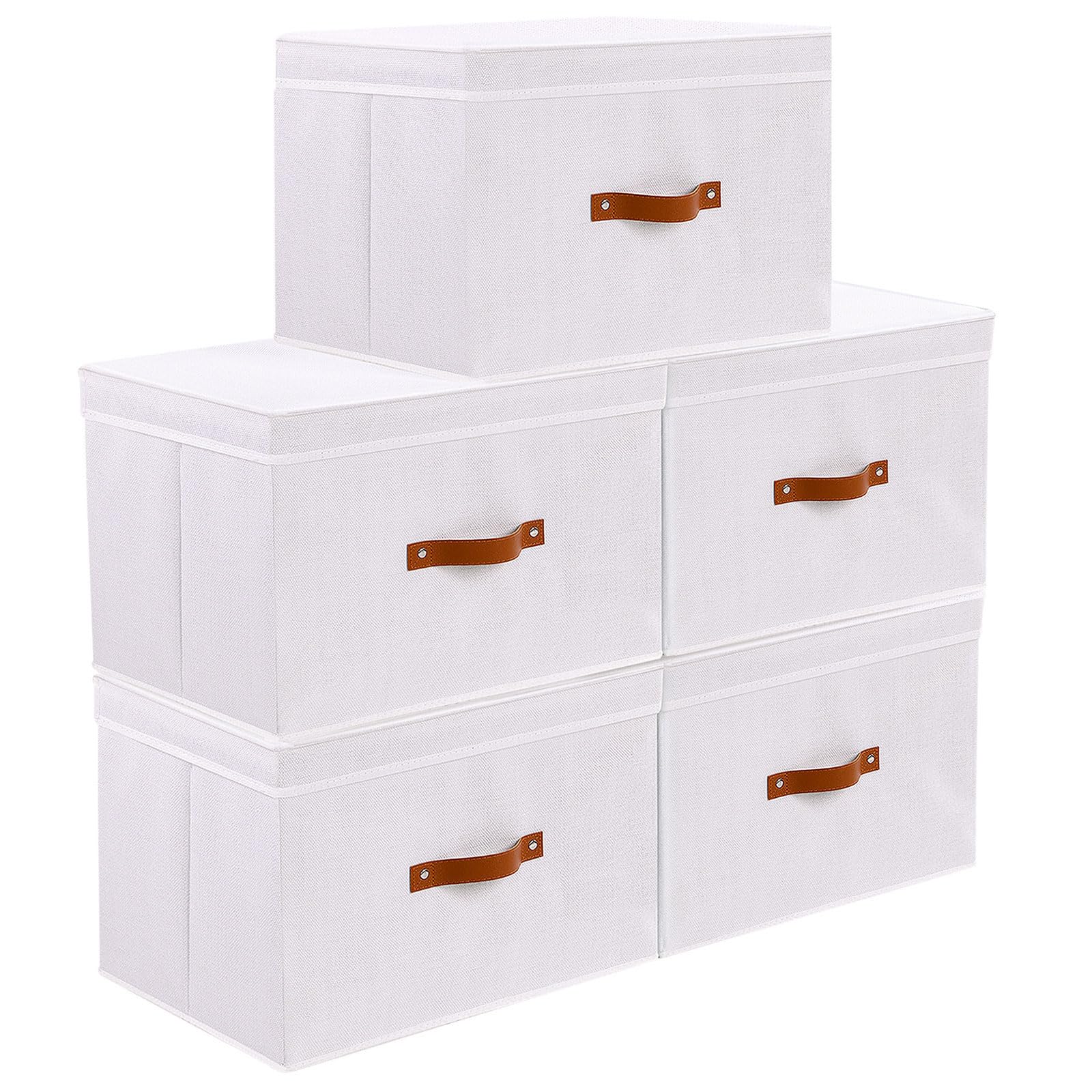 Yheenlf 5 Scatole Portaoggetti Pieghevoli con Coperchio